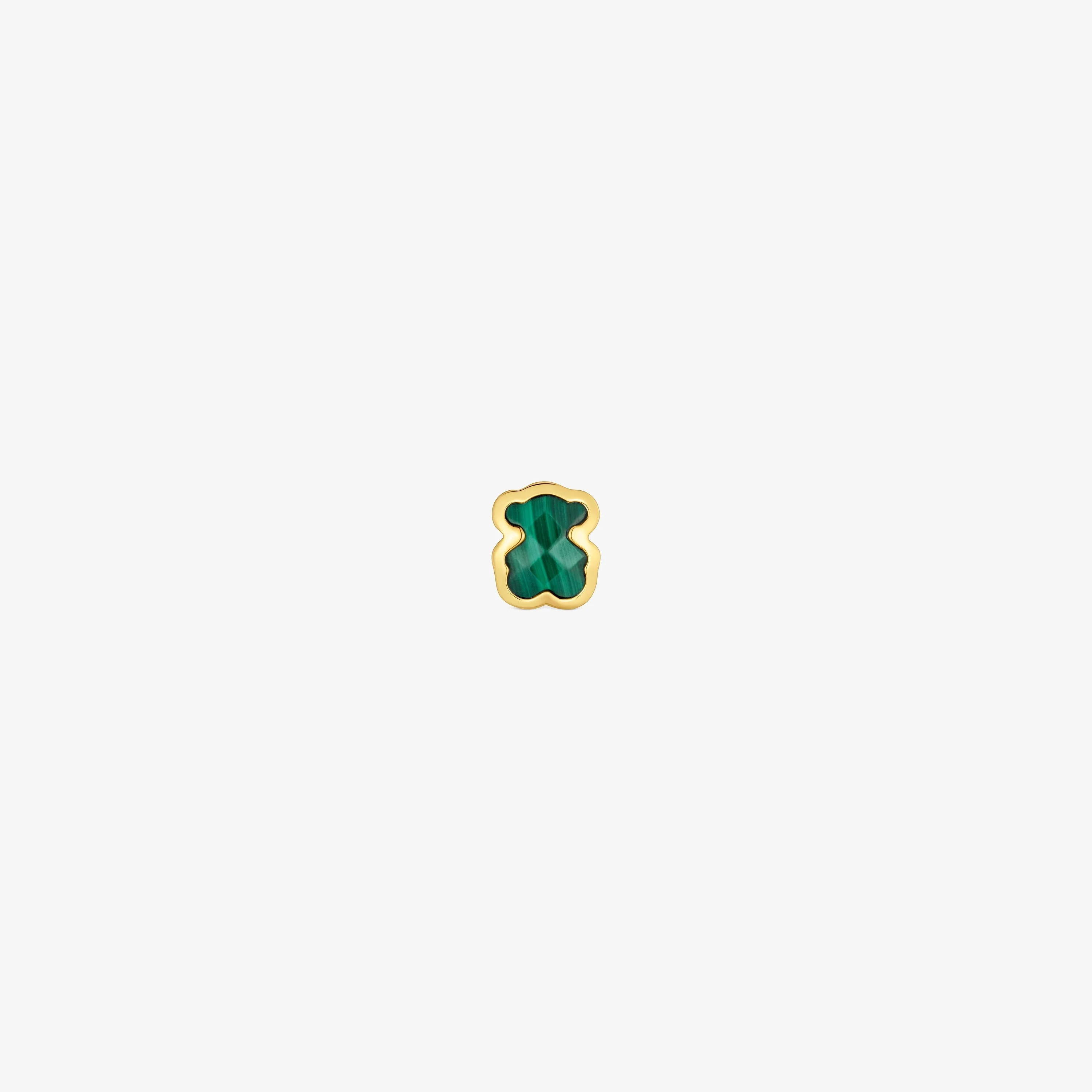 7mm 18K gold vermeil and malachite Charm bear motif TOUS Basics - 1