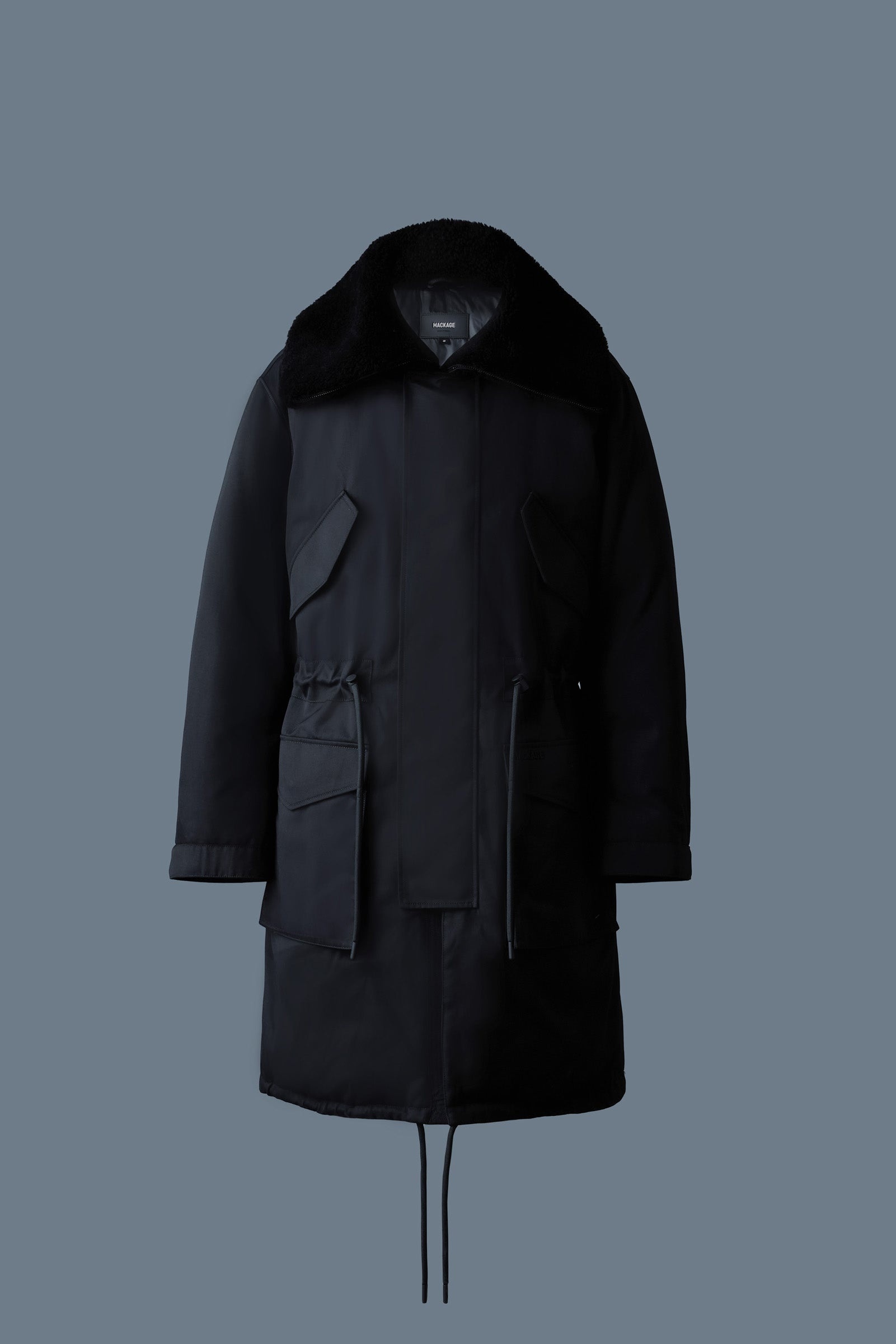 LEON Shearling Collar Down Parka - 1