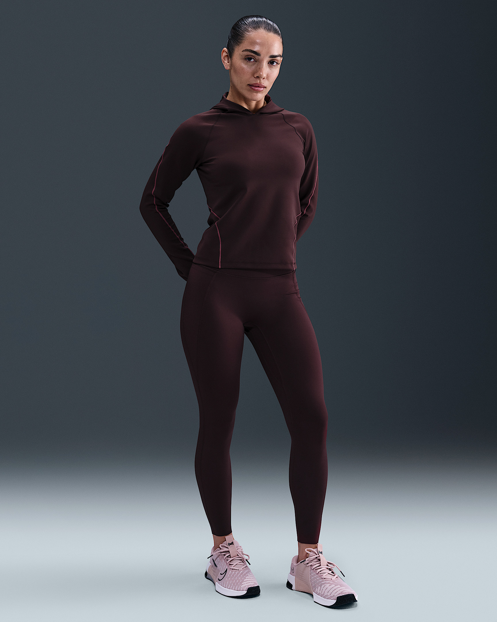 Nike Universa Women's Dri-FIT Slim Hooded Long-Sleeve Top - 4