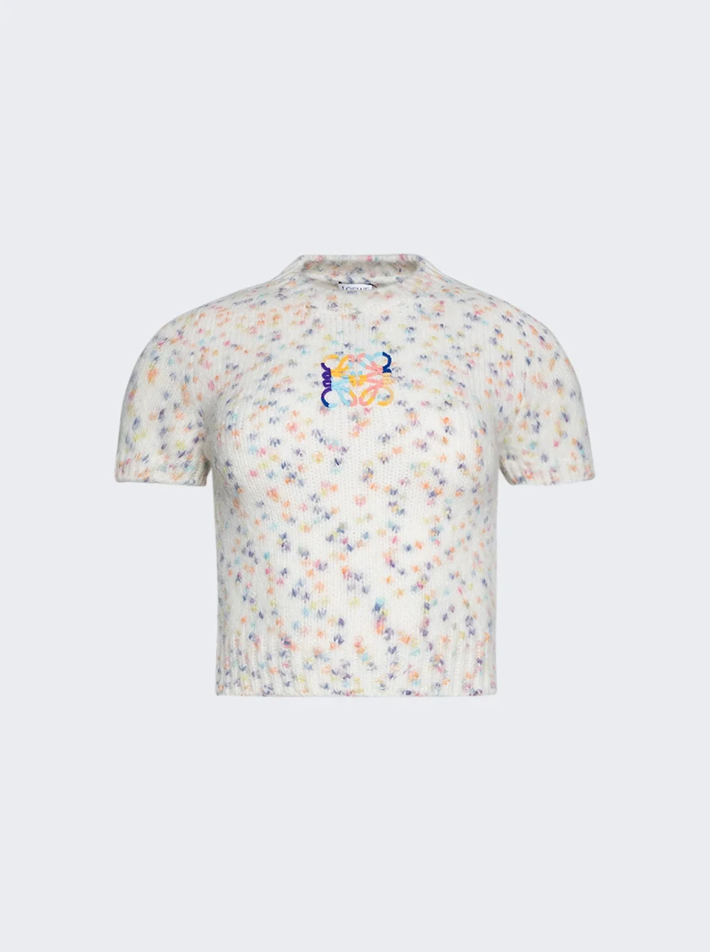 Short Sleeve Sweater White And Multicolor - 1