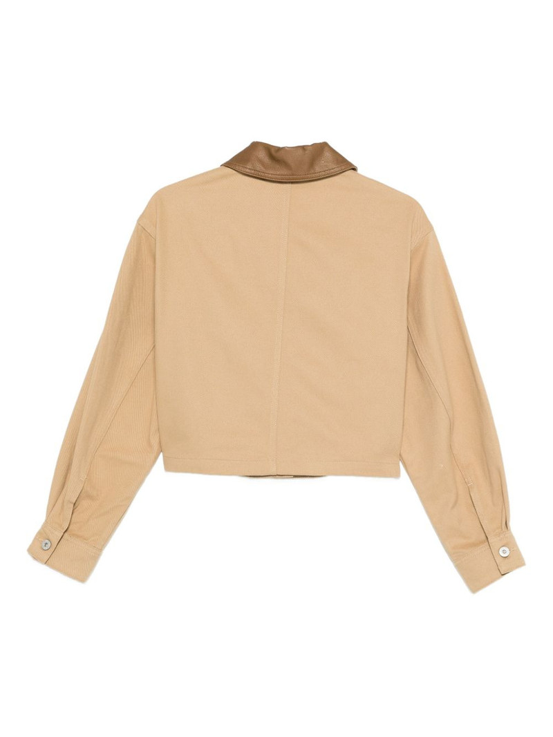 HUGO contrasting-collar cropped jacket outlook