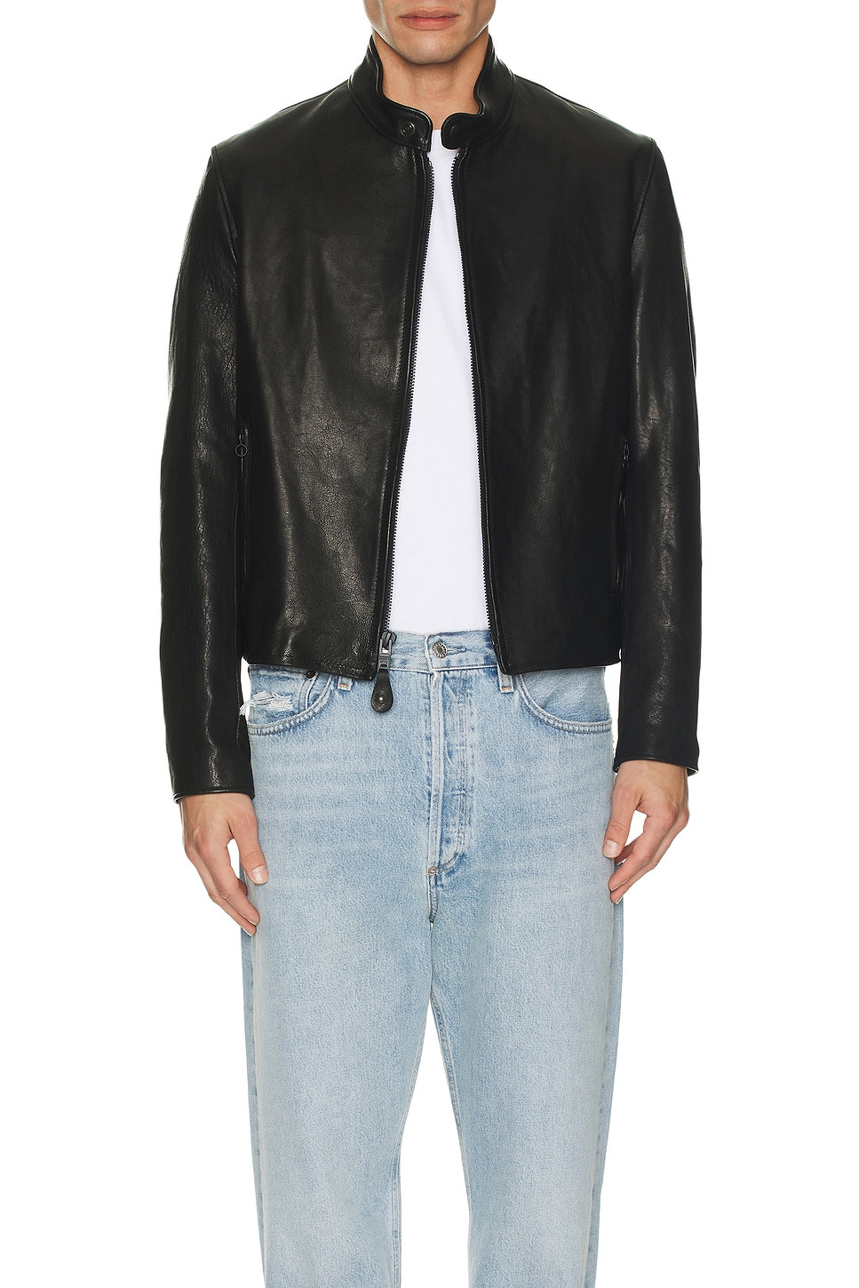 Vegetable Tanned Lambskin Cafe Racer Jacket - 4