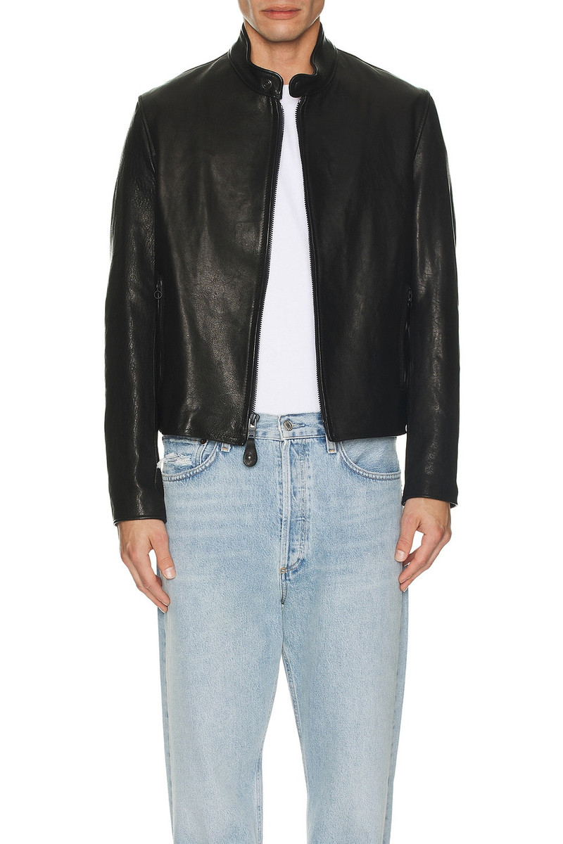 Schott Vegetable Tanned Lambskin Cafe Racer Jacket outlook