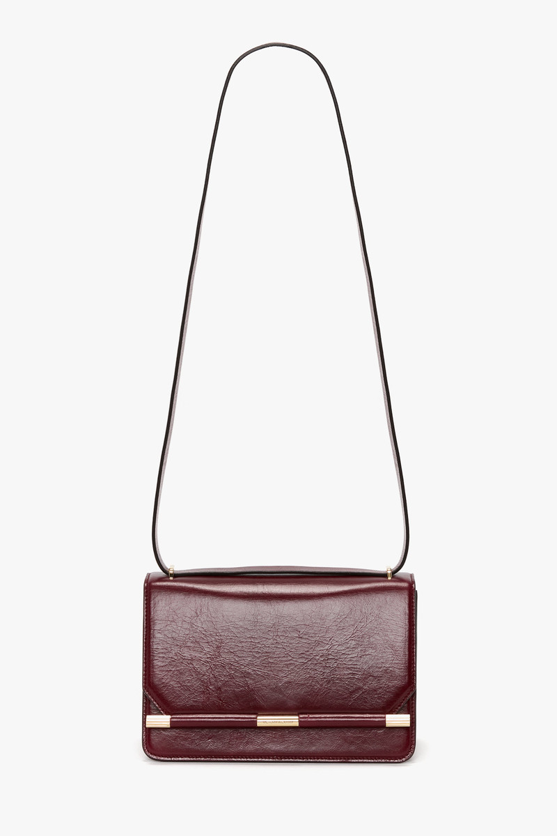 202 Crossbody Bag In Burgundy Distressed Leather 1
