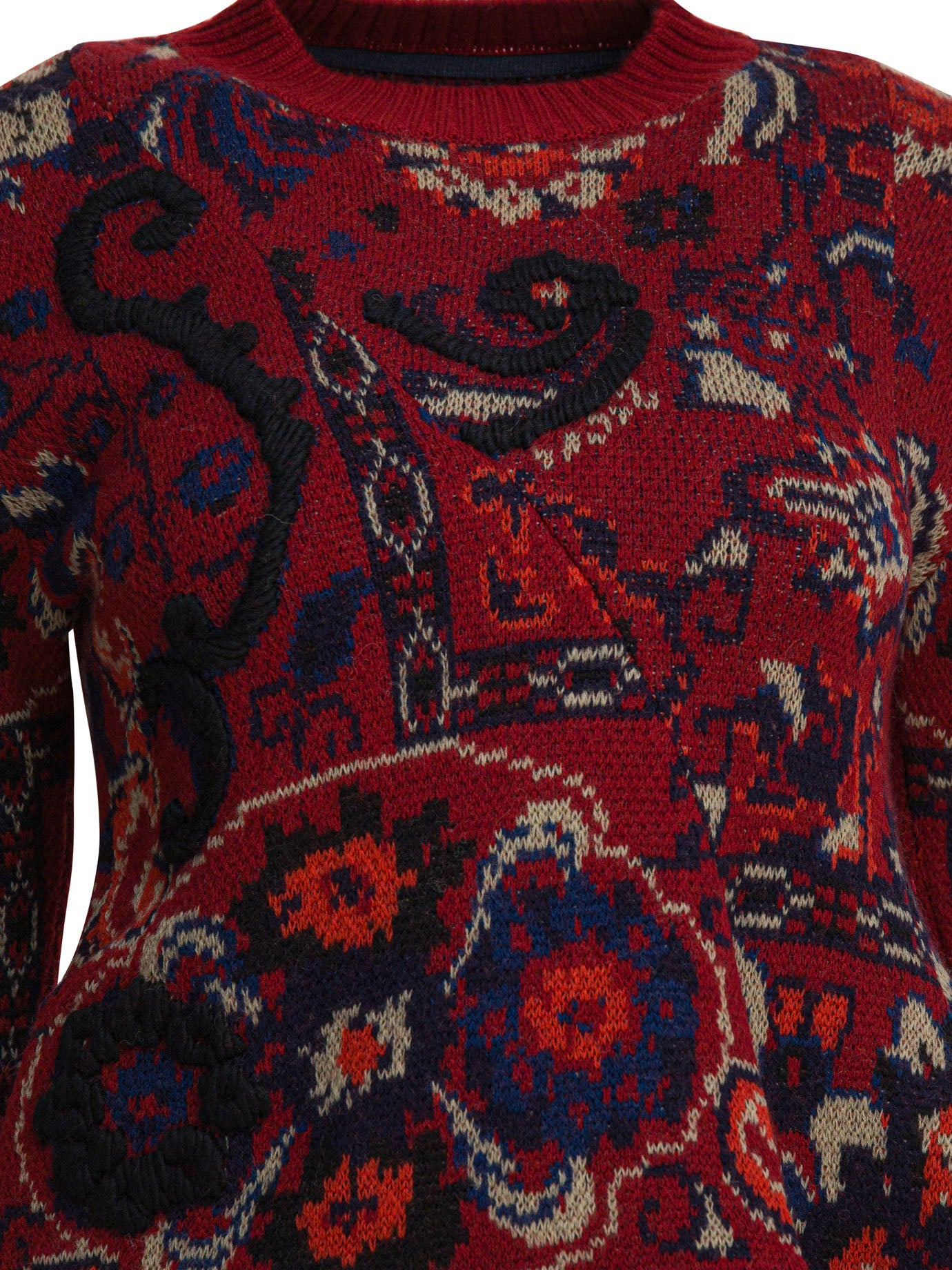 Sacai Women Floral Jacquard Knit Sweater - 3