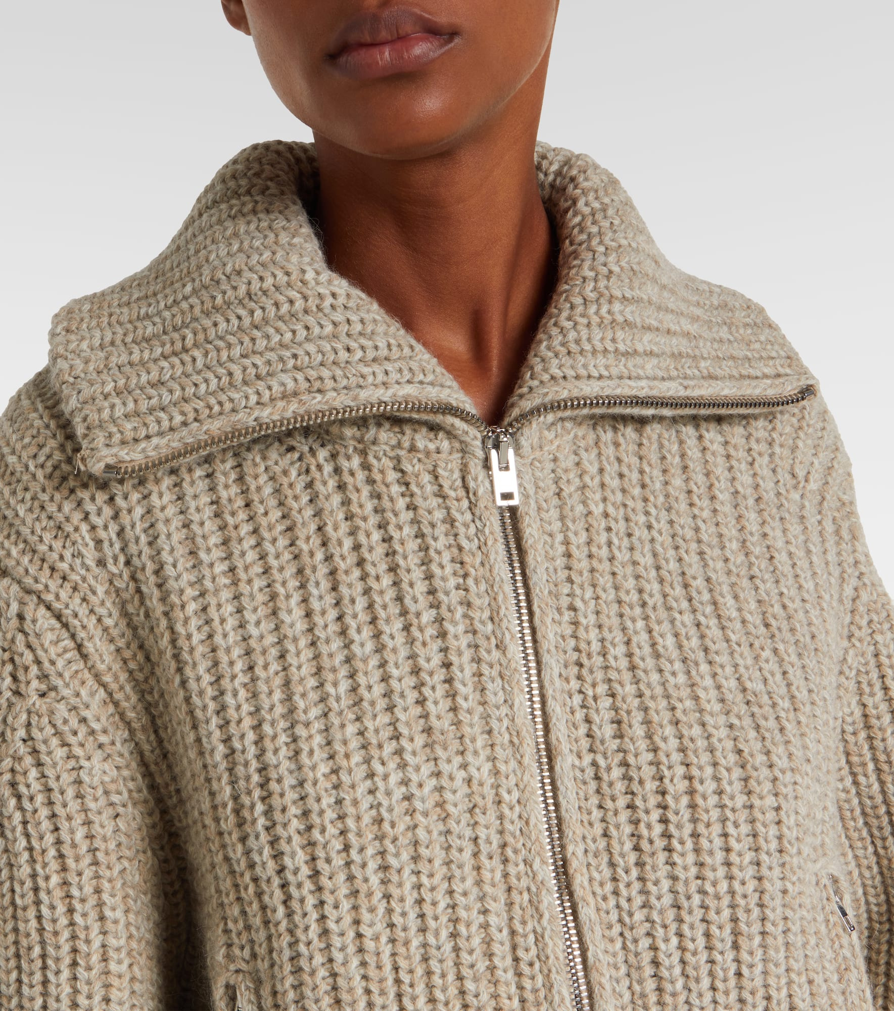 Ribbed-knit alpaca and yak wool cardigan - 4