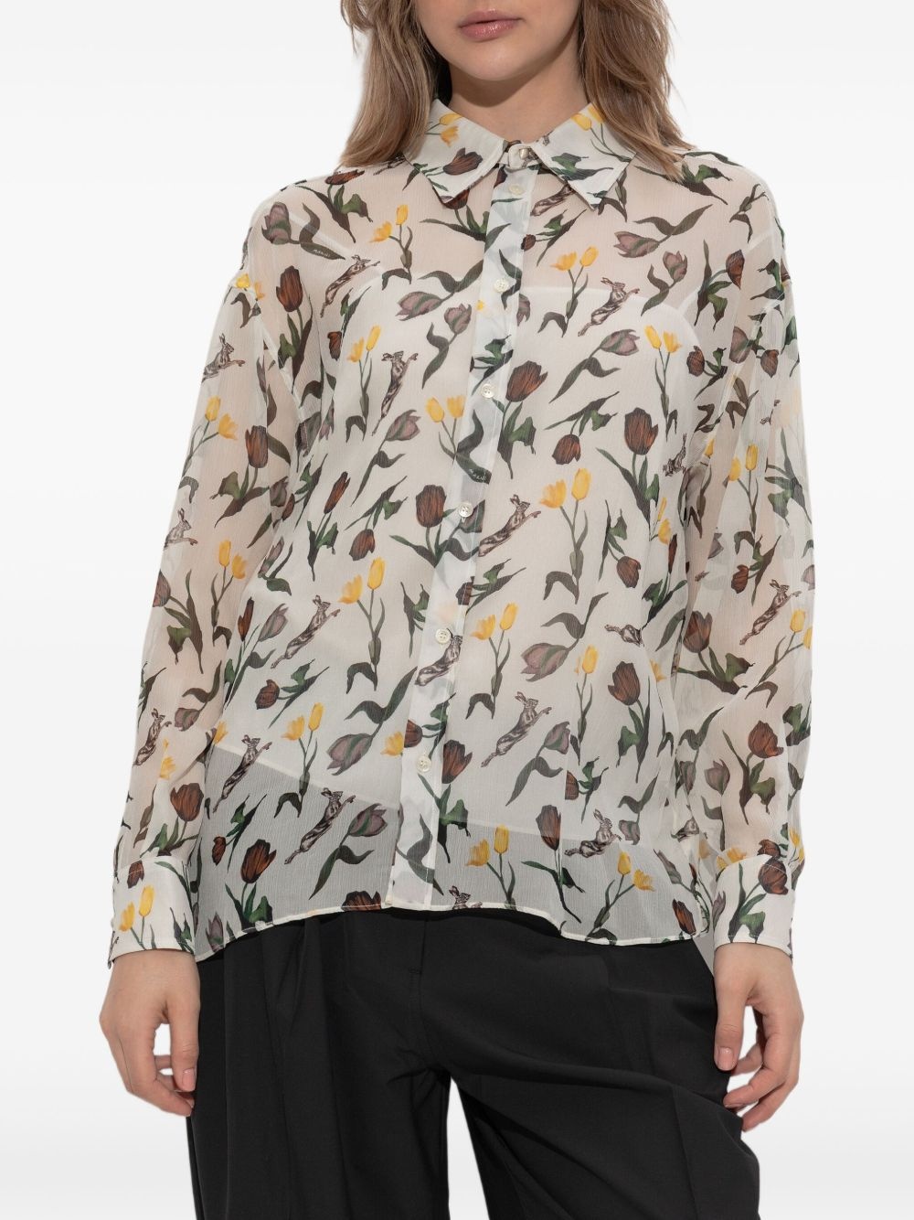 floral-print shirt - 3