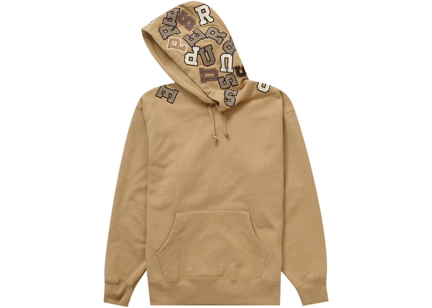 Supreme Scattered Appliqué Hooded Sweatshirt Dark Tan - 1