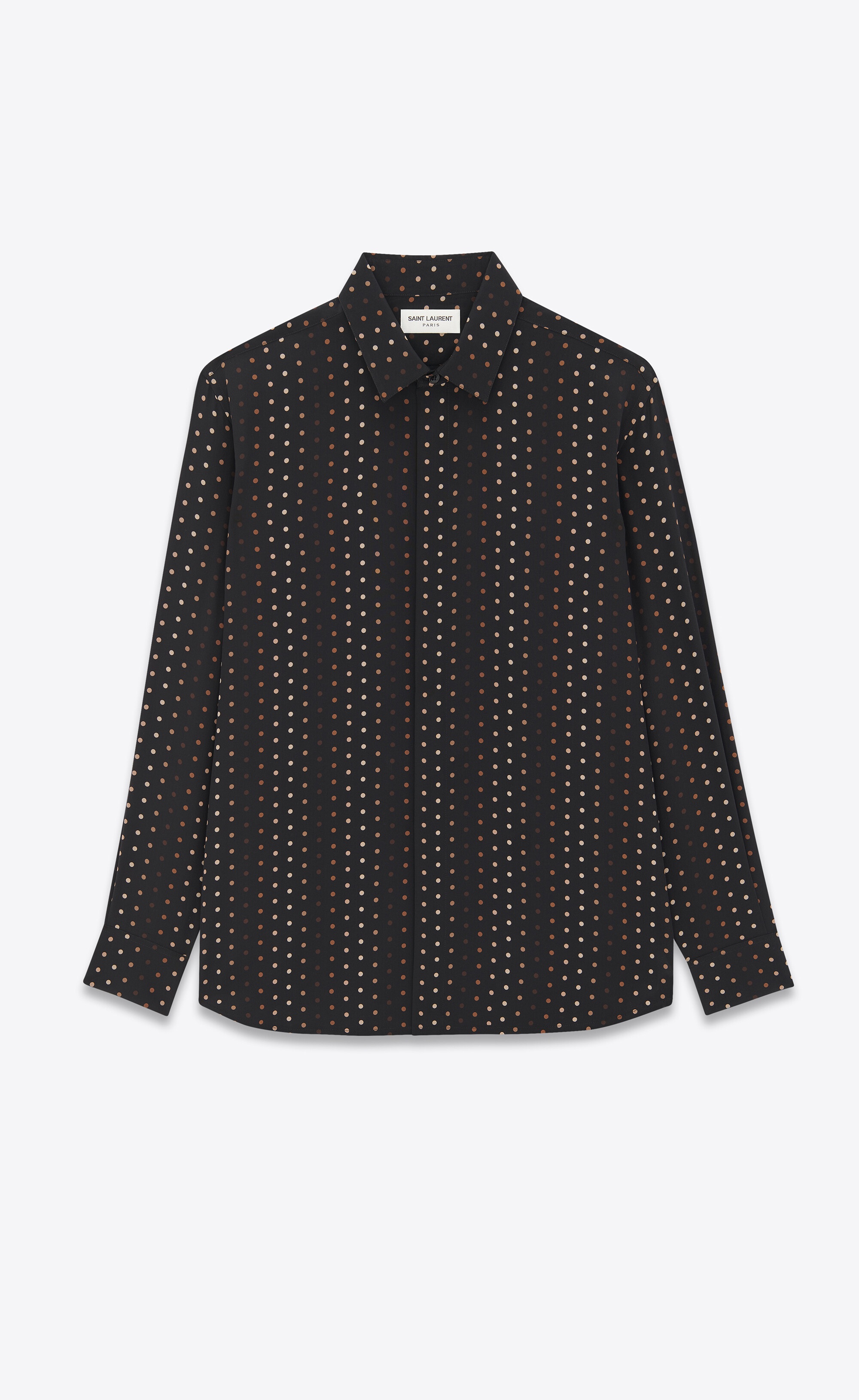 yves collar classic shirt in dotted crepe de chine - 1