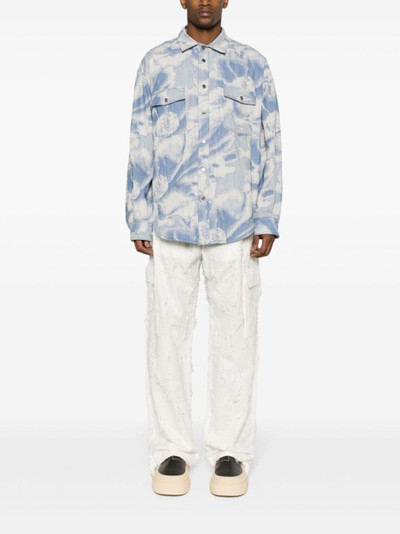 MSGM distressed-effect cotton trousers outlook