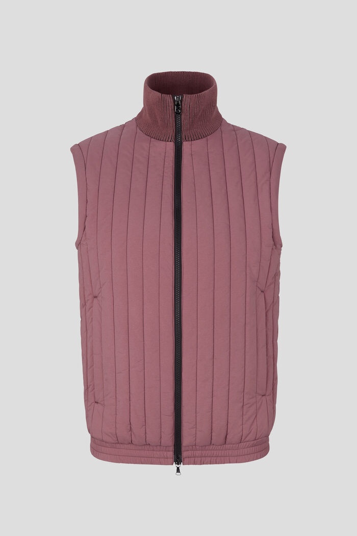 Tony Quilted waistcoat in Blackberry red - 1