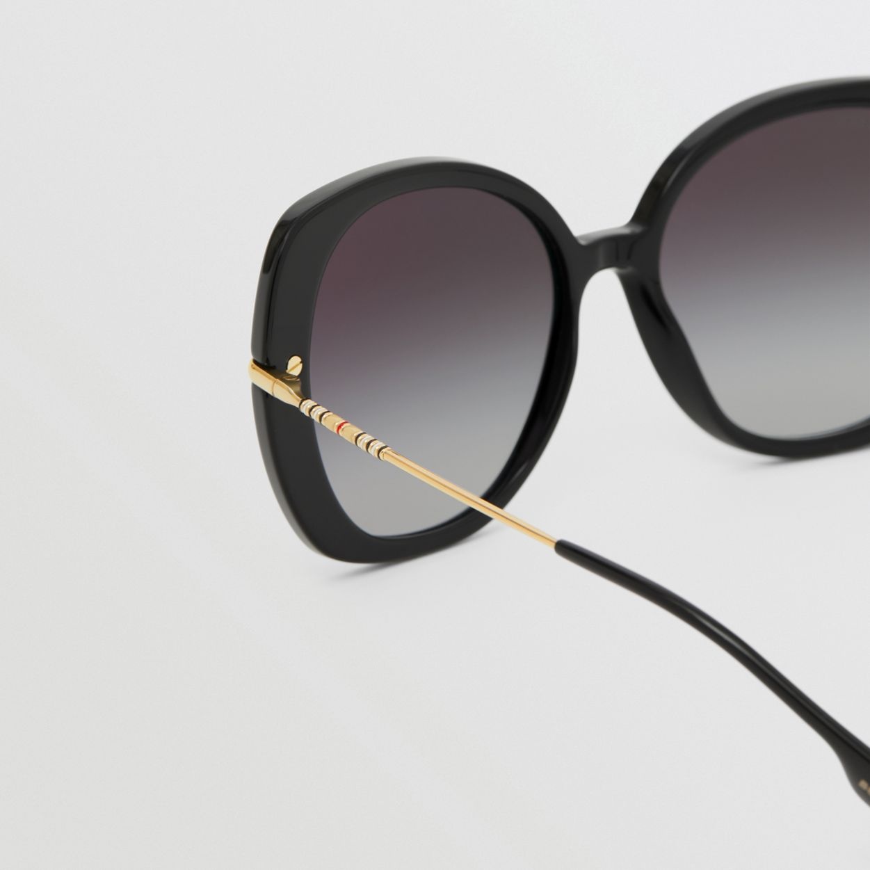 Icon Stripe Detail Square Frame Sunglasses - 2