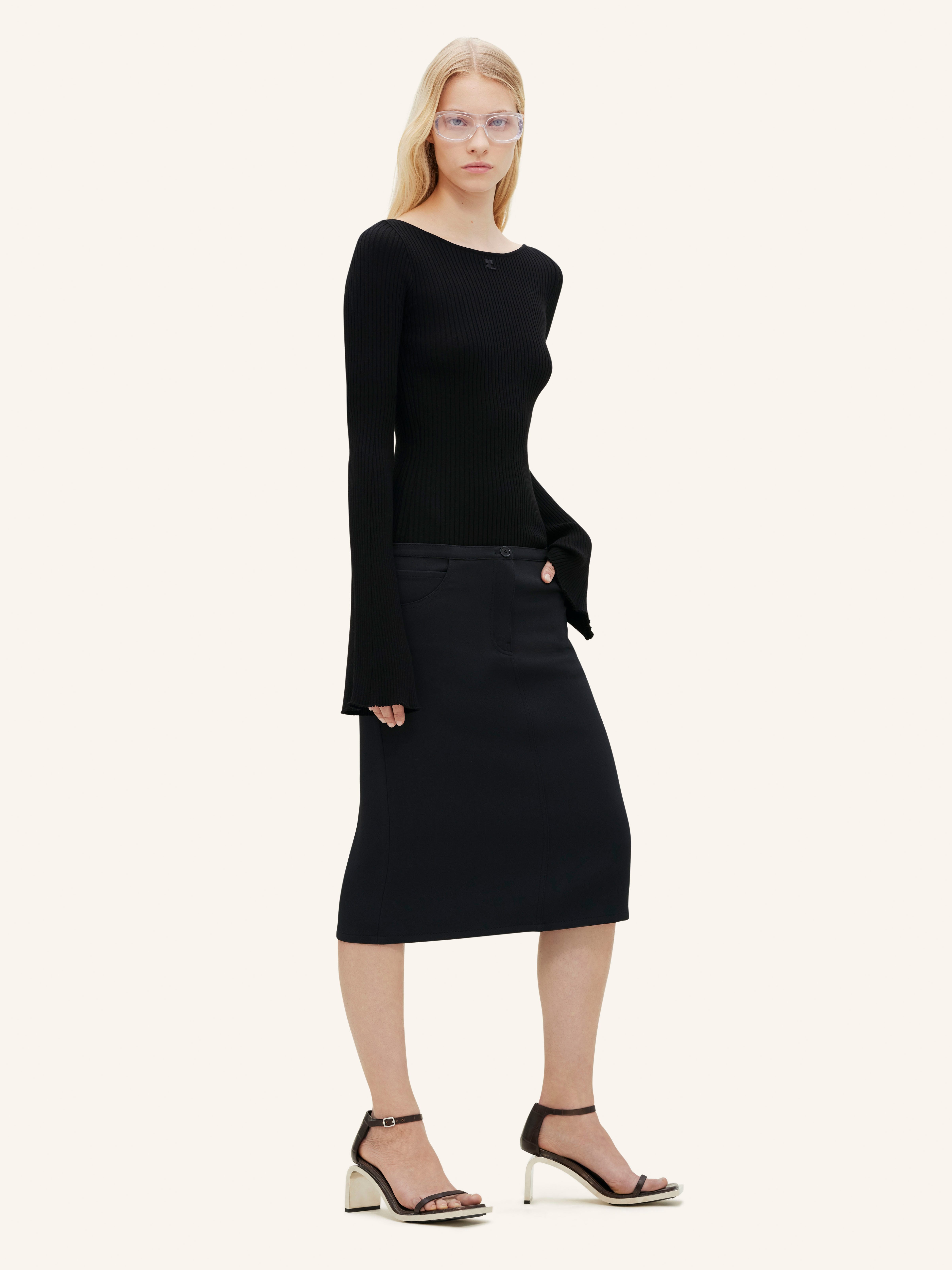 BOAT NECK RIB KNIT SWEATER - 3