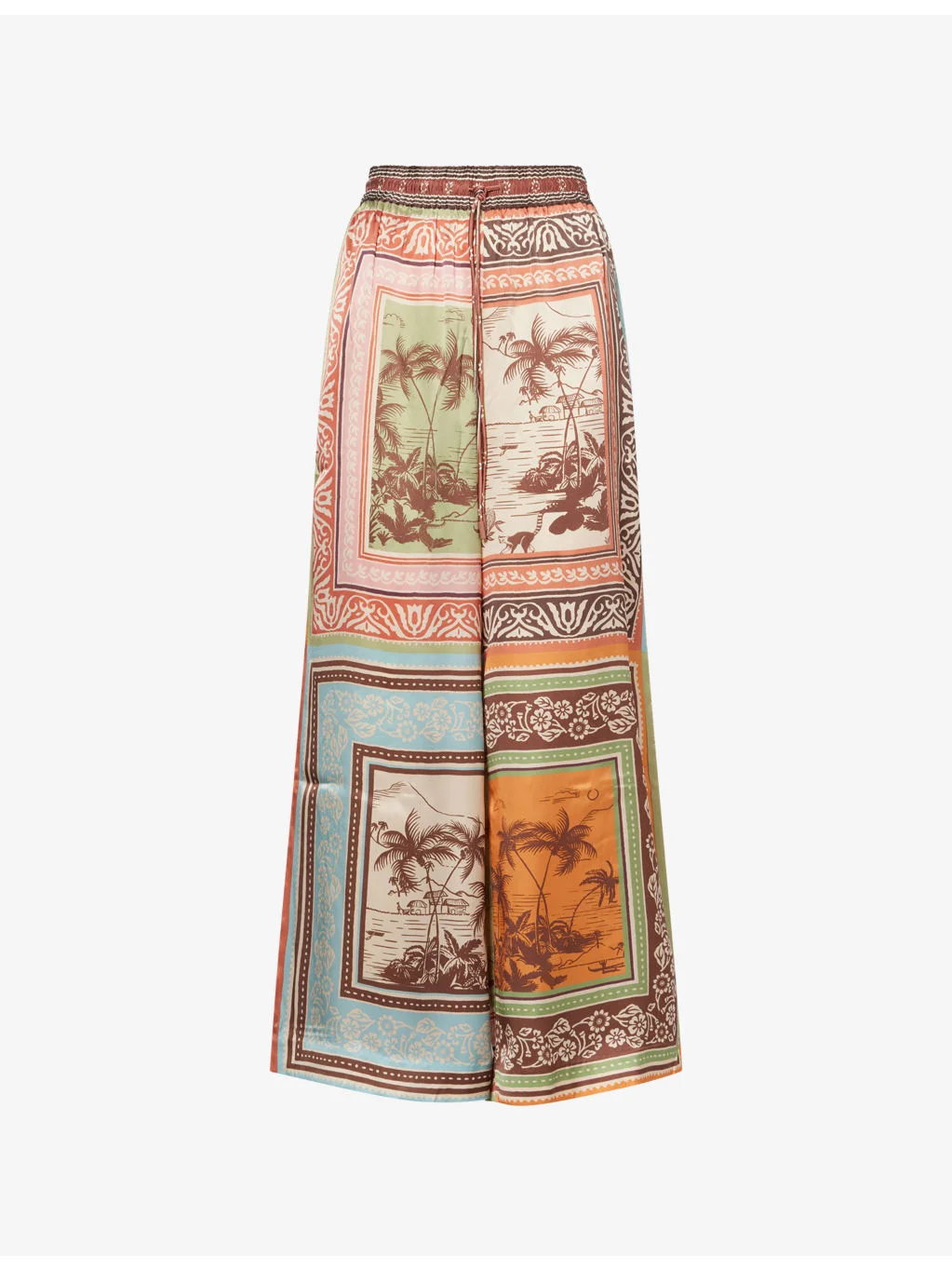 Alberta Wide-Leg Silk Trousers - 1