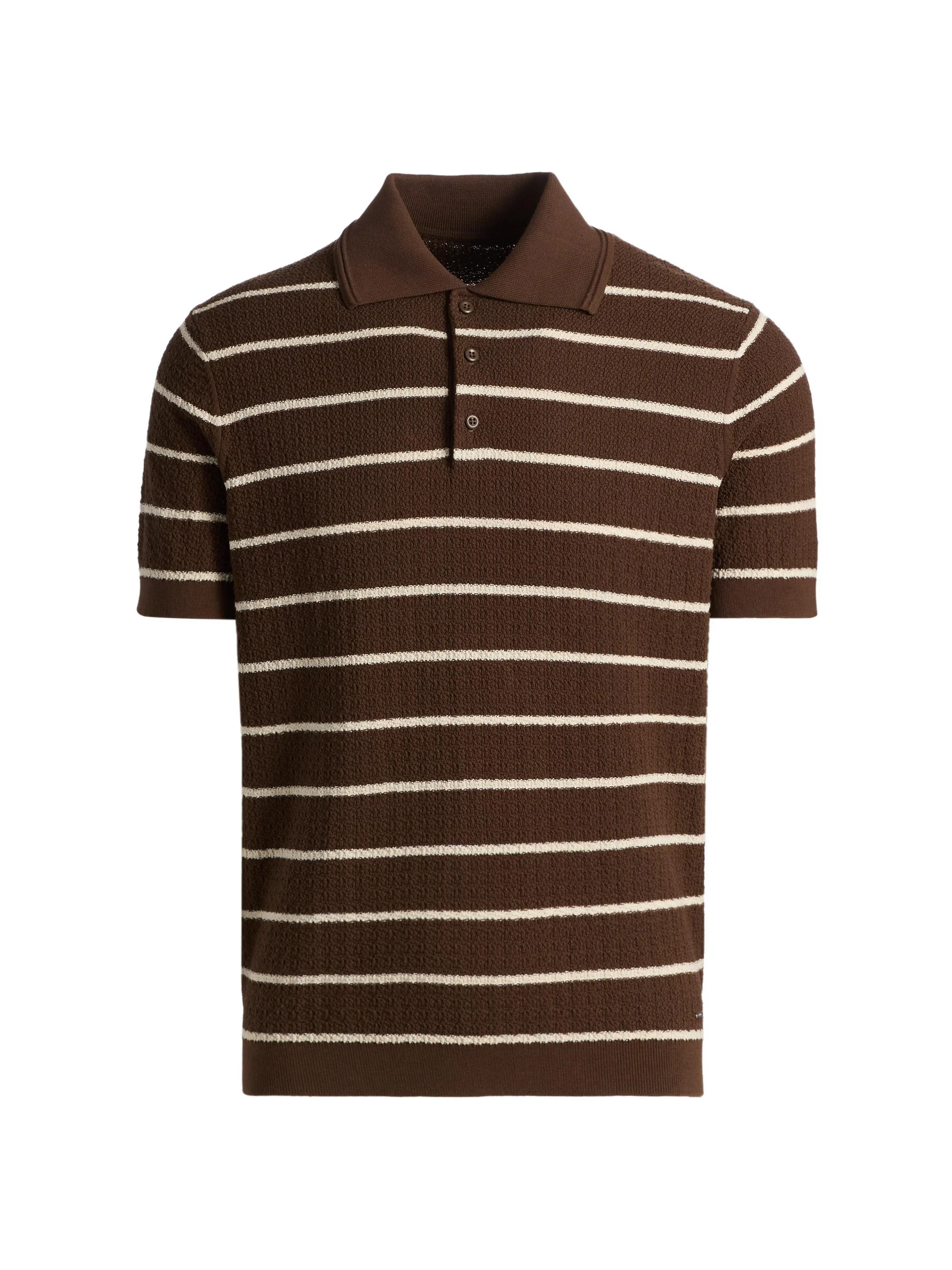 Men's Calum Striped Polo Shirt - Chocolate Stripe - 1
