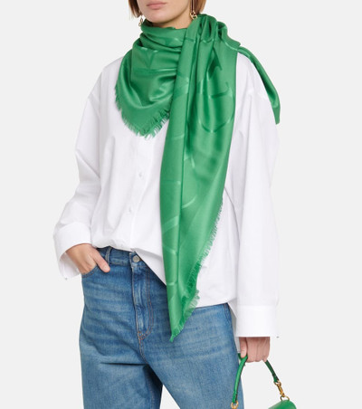 Valentino VLogo silk and wool scarf outlook