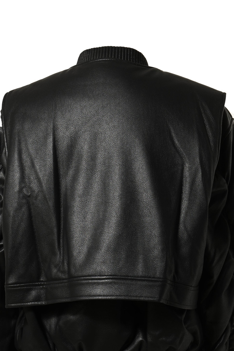 2 IN 1 BOMBER JACKET IN PU LEATHER / BLK 5