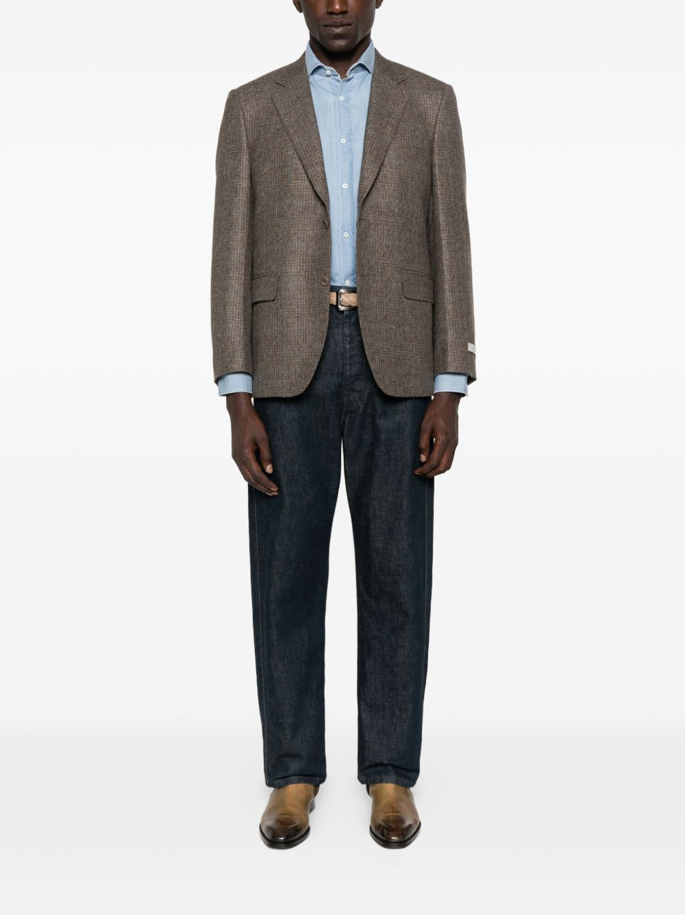 textured two-button jacket - 2