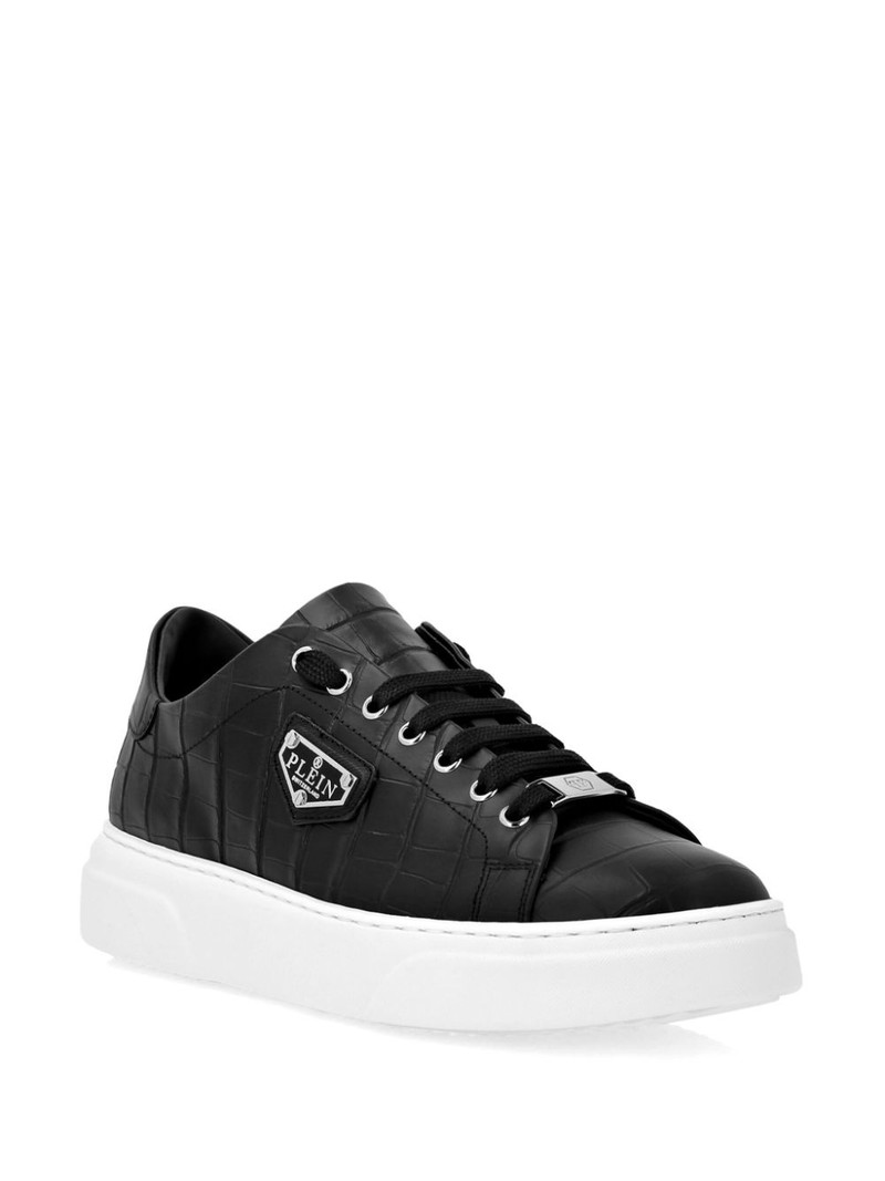 PHILIPP PLEIN Iconic Plain-plaque croc-effect sneakers outlook