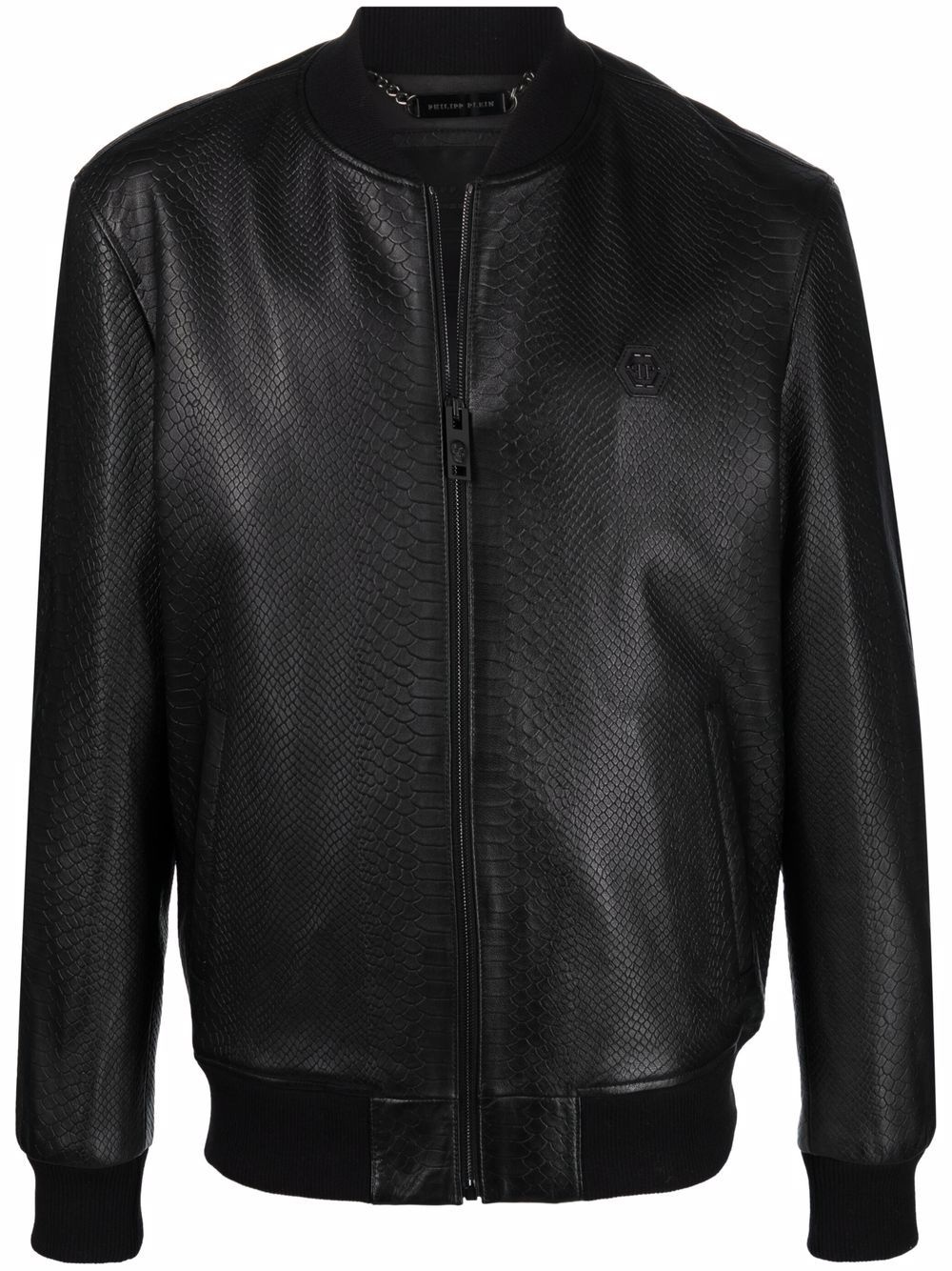 python-effet leather bomber jacket - 1