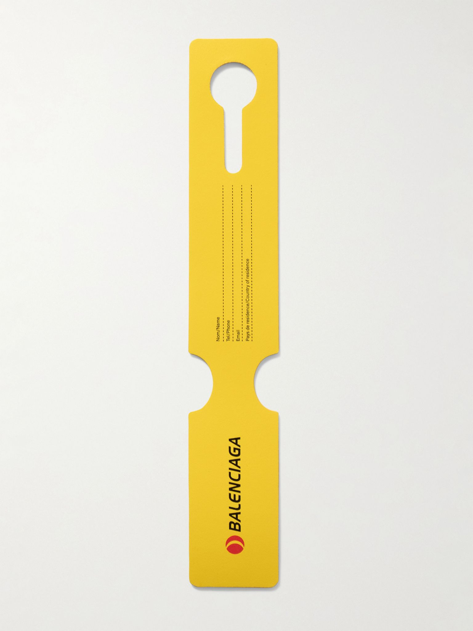 Swing Logo-Print Leather Luggage Tag Yellow - 2