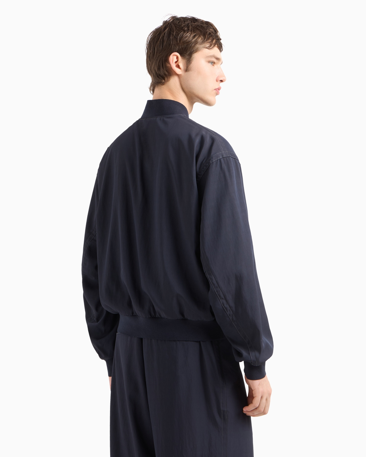 VISCOSE-NYLON BLOUSON WITH BOMBER-JACKET COLLAR - 3