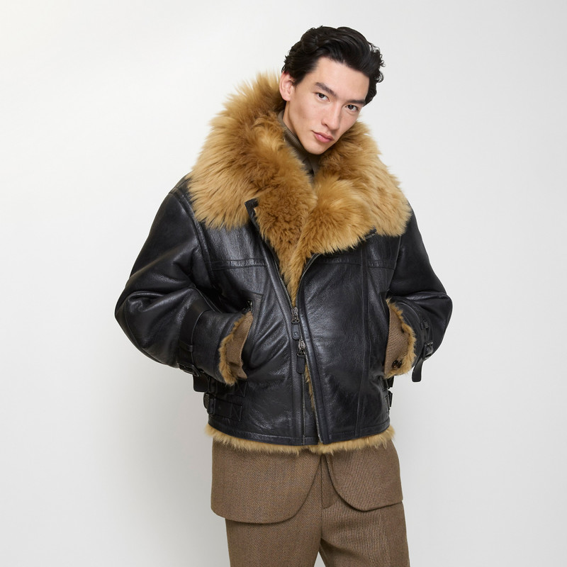 Cropped Shearling Aviator Jacket 3