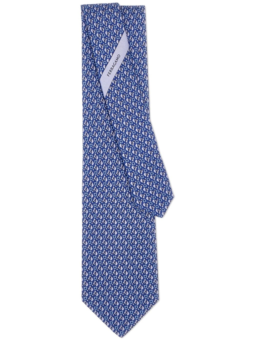 equestrian-print silk tie - 1