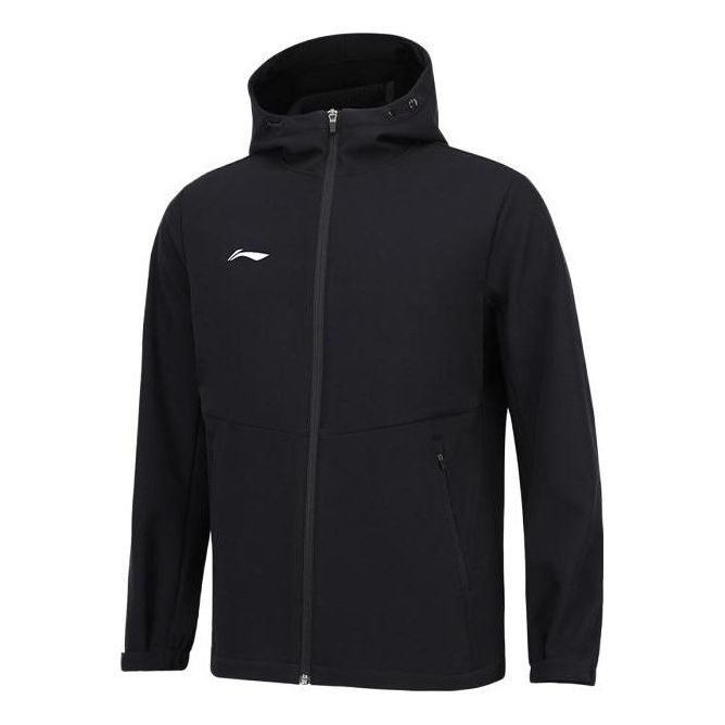 Li-Ning Logo Fleece Full Zip Hooded Jacket 'Black' AFDSC13-1 - 1