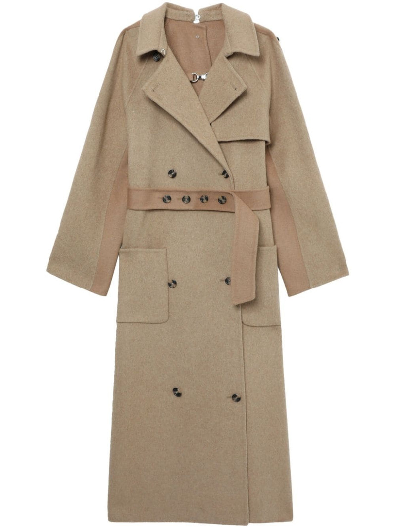 button-detail double-breasted maxi coat 1