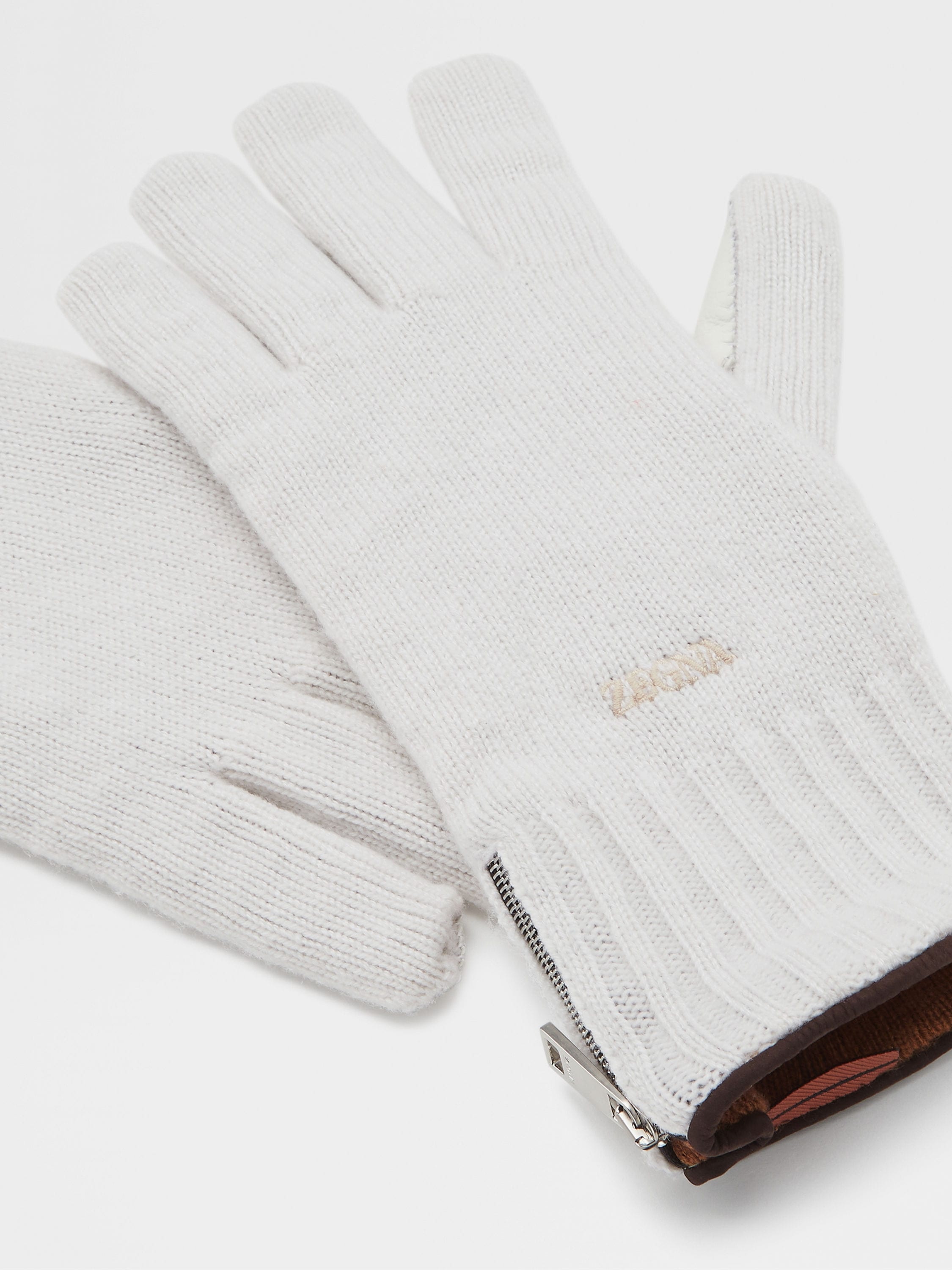 WHITE OASI CASHMERE GLOVES - 2