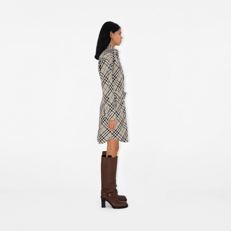 Check Cotton Shirt Dress 3