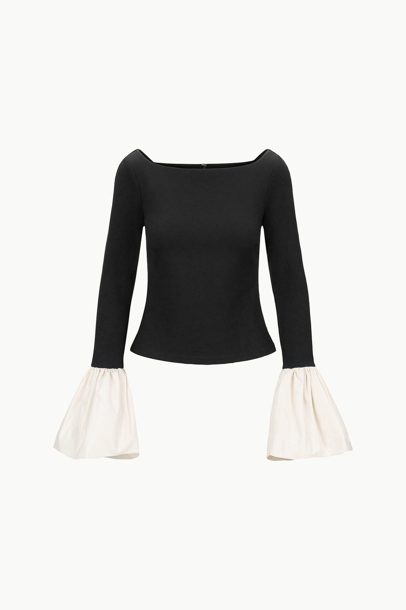 STAUD PAIGE TOP BLACK IVORY 1