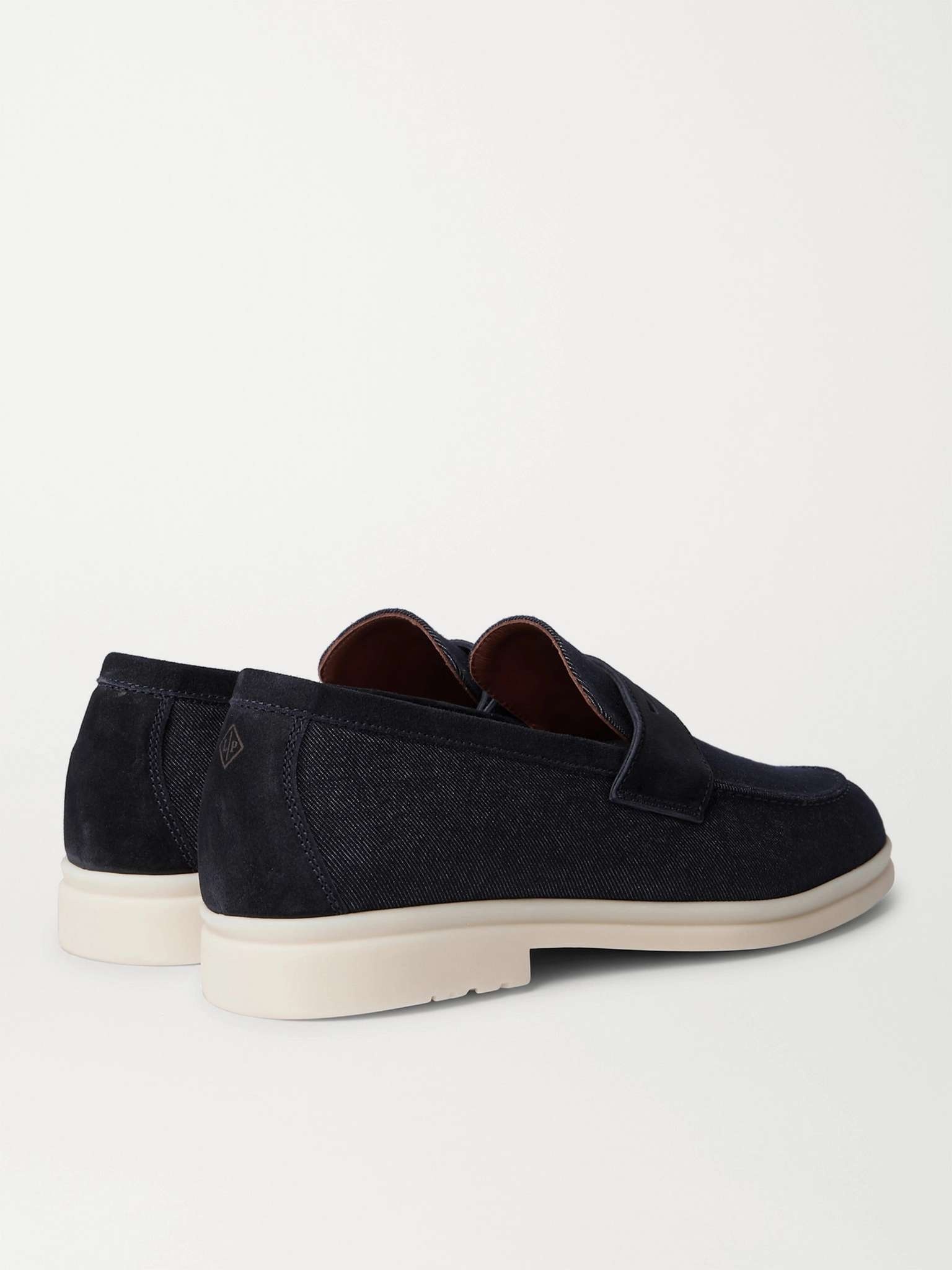 Summer City Walk Suede-Trimmed Wool-Blend Denim Loafers - 5