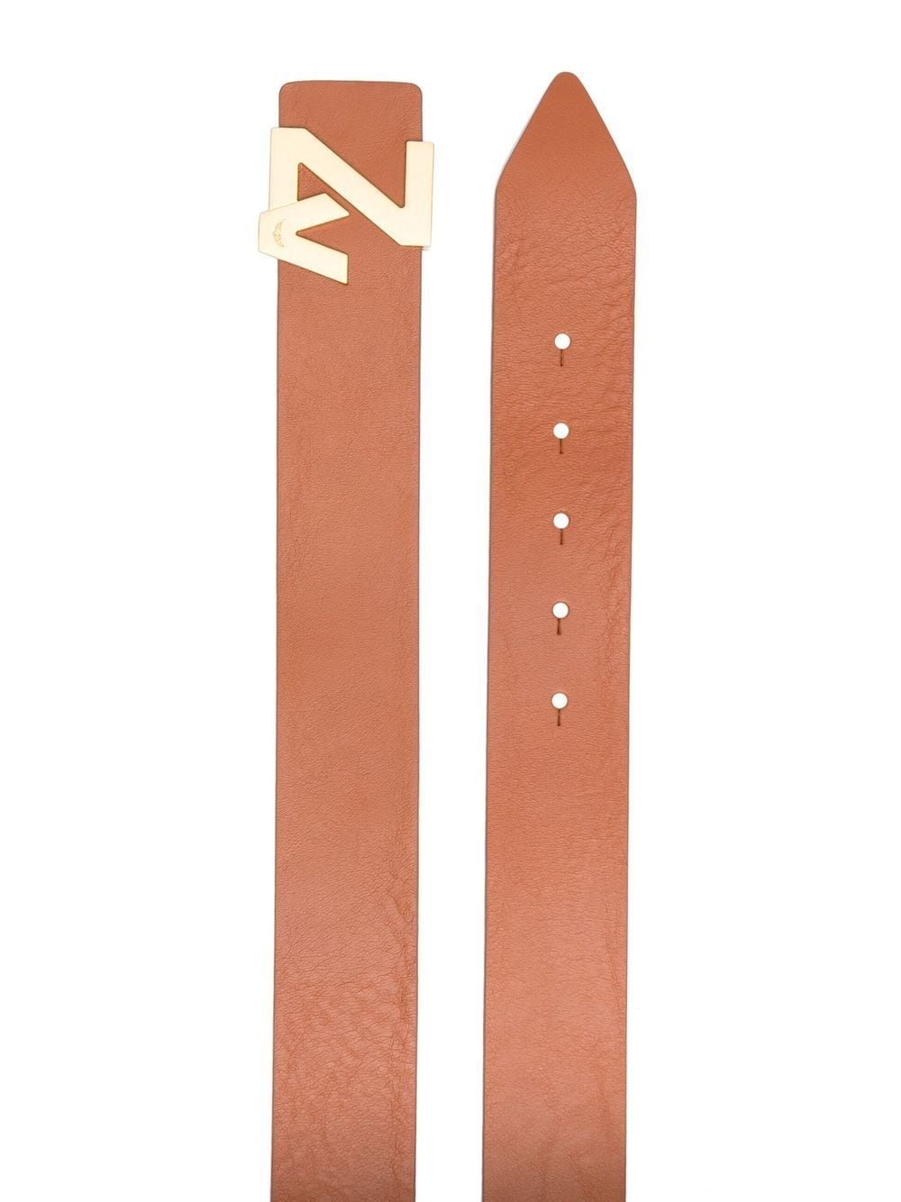logo-plaque leather belt - 2