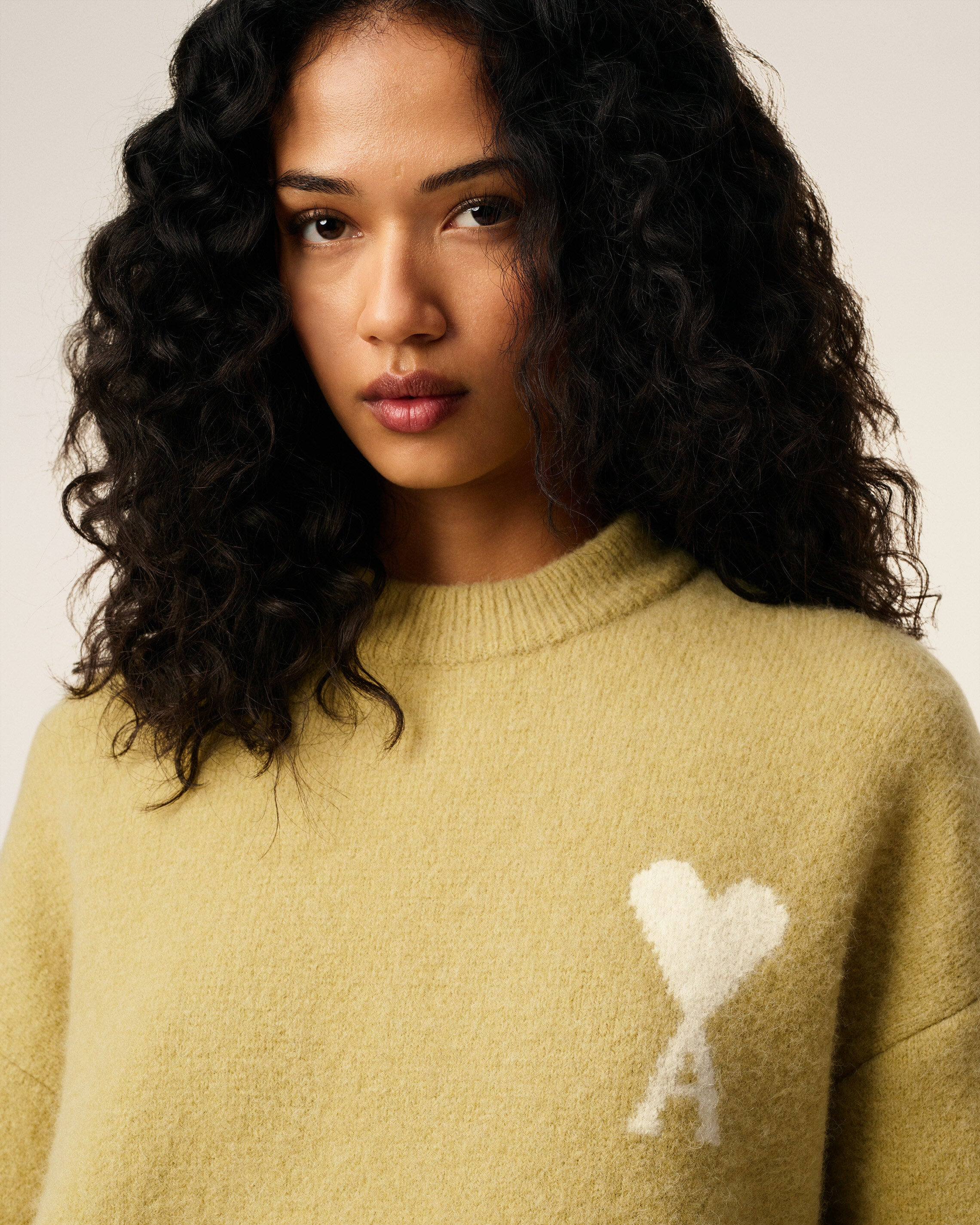YELLOW  ALPACA AMI DE COEUR CREWNECK SWEATER - 4