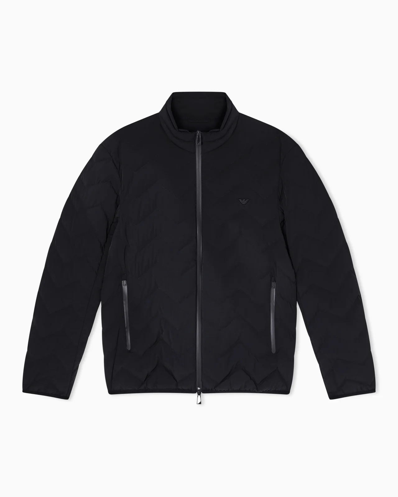 WATER REPELLENT CHEVRON QUILTED DOWN JACKET IN NYLON SPANDEX - 1