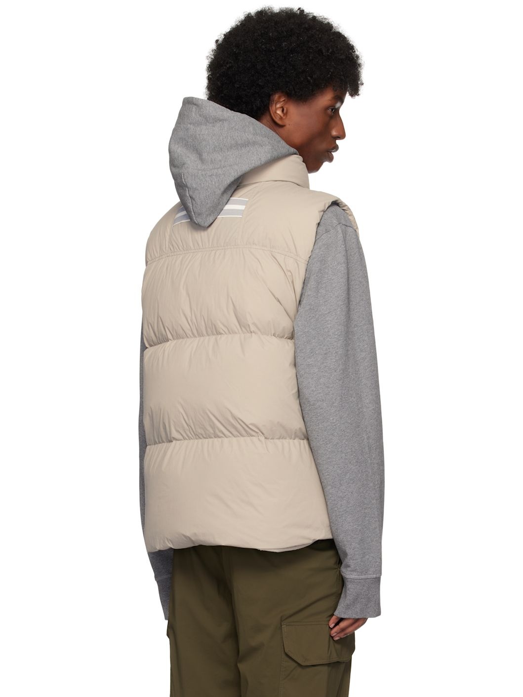 Beige White Label Lawrence Down Vest - 3