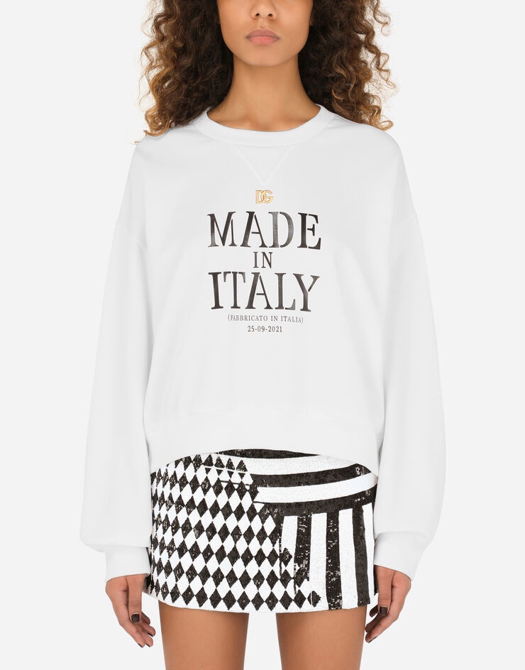 Jersey sweatshirt with Made in Italy print and DG logo - 1