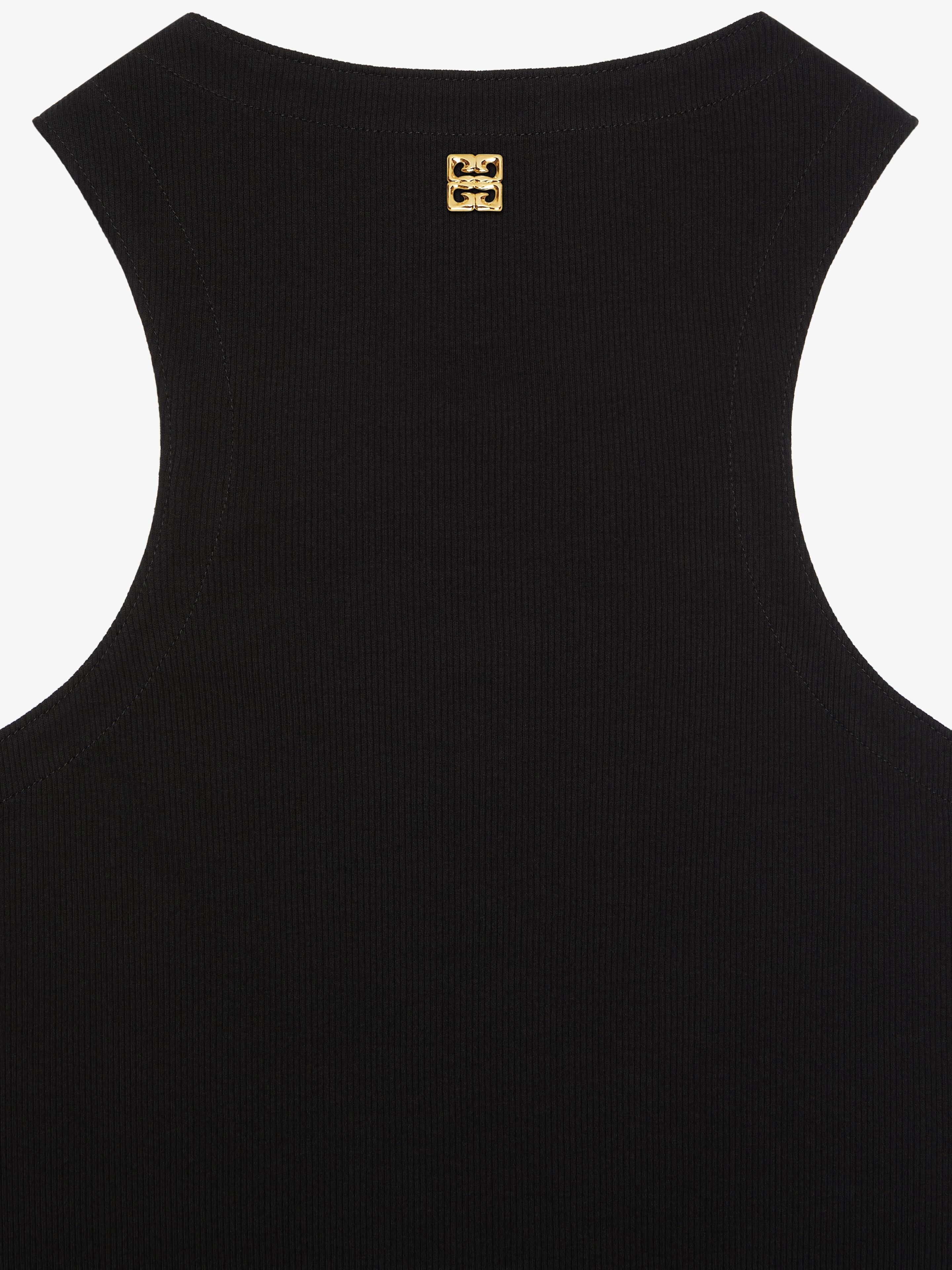 SLIM FIT TANK TOP IN COTTON WITH LACES AND 4G DETAIL - 5