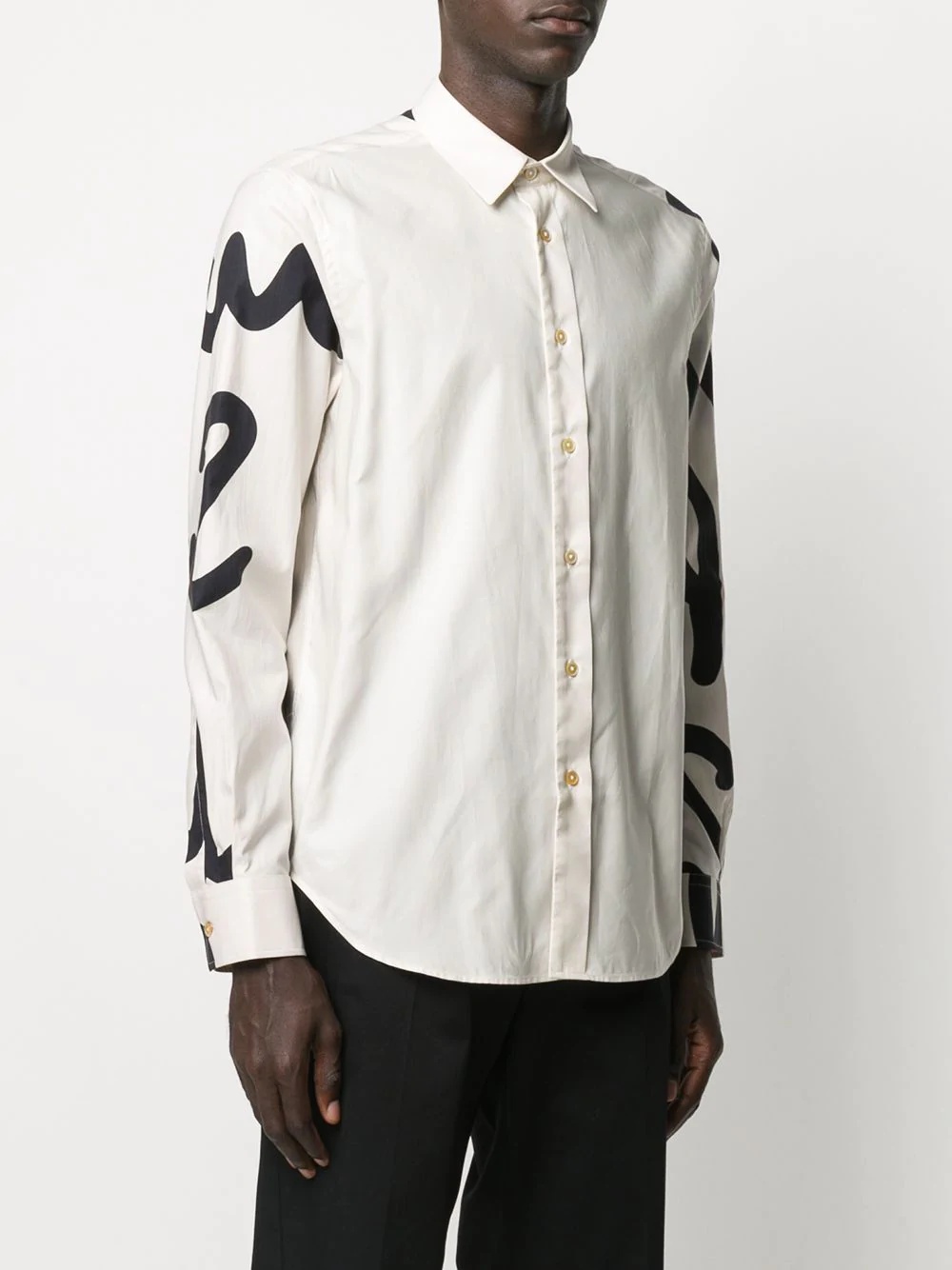 logo print button-up shirt - 4