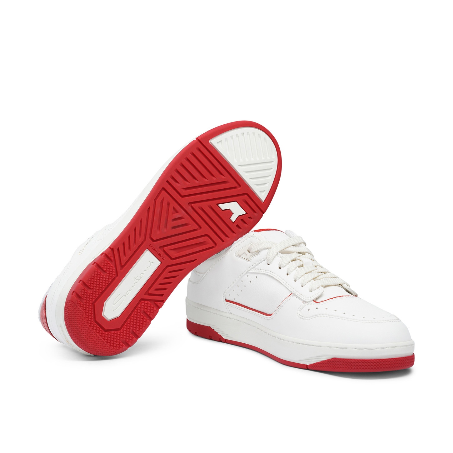 Men's white and red leather Sneak-Air sneaker - 4