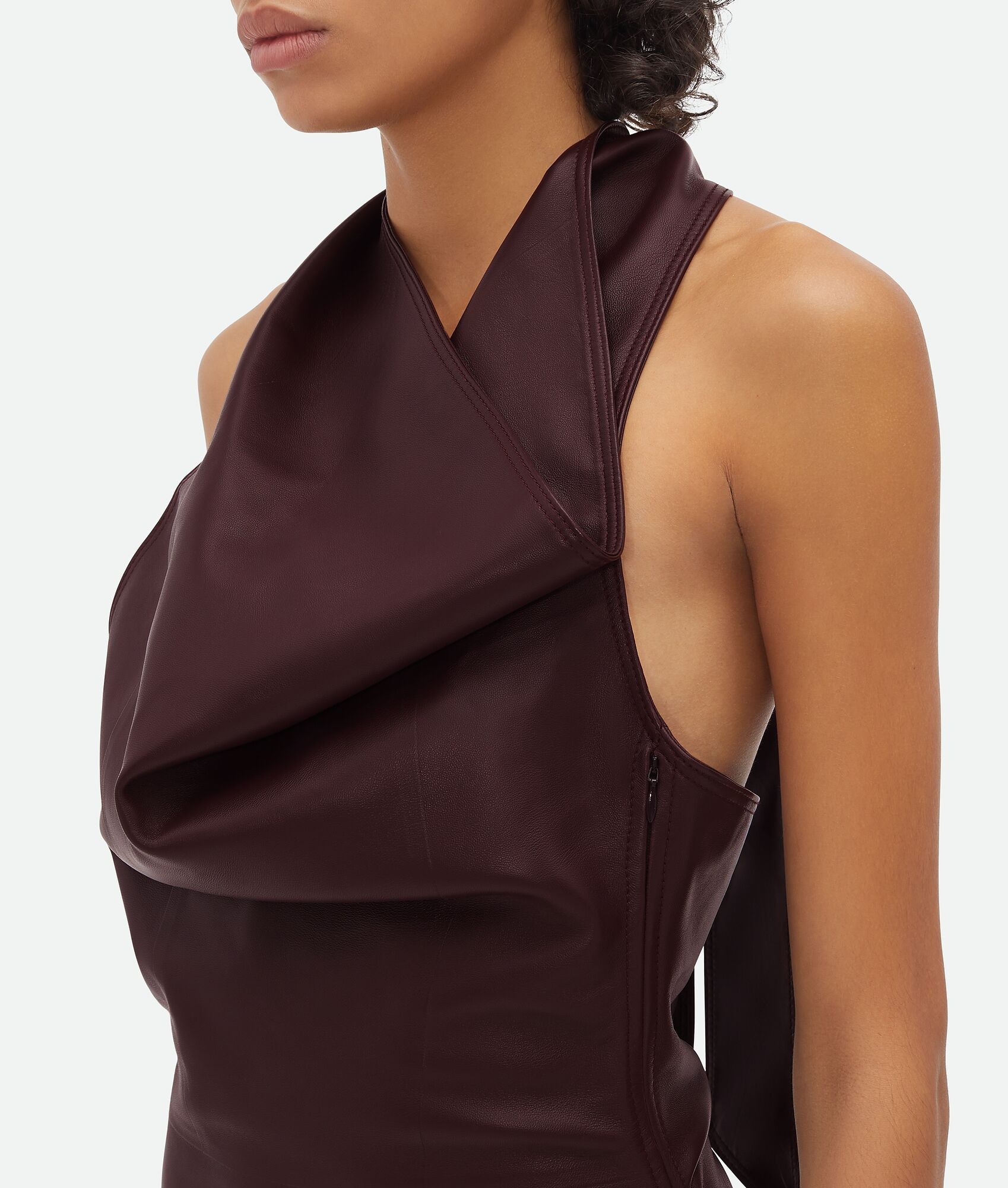 Leather Draped Dress - 5