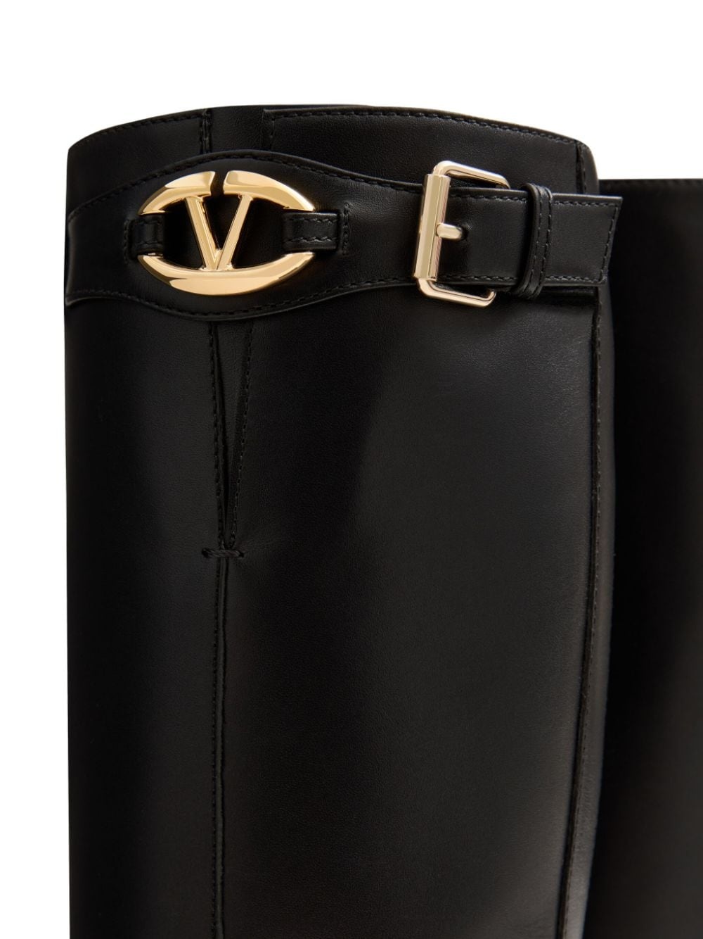 VLogo leather knee boots - 5