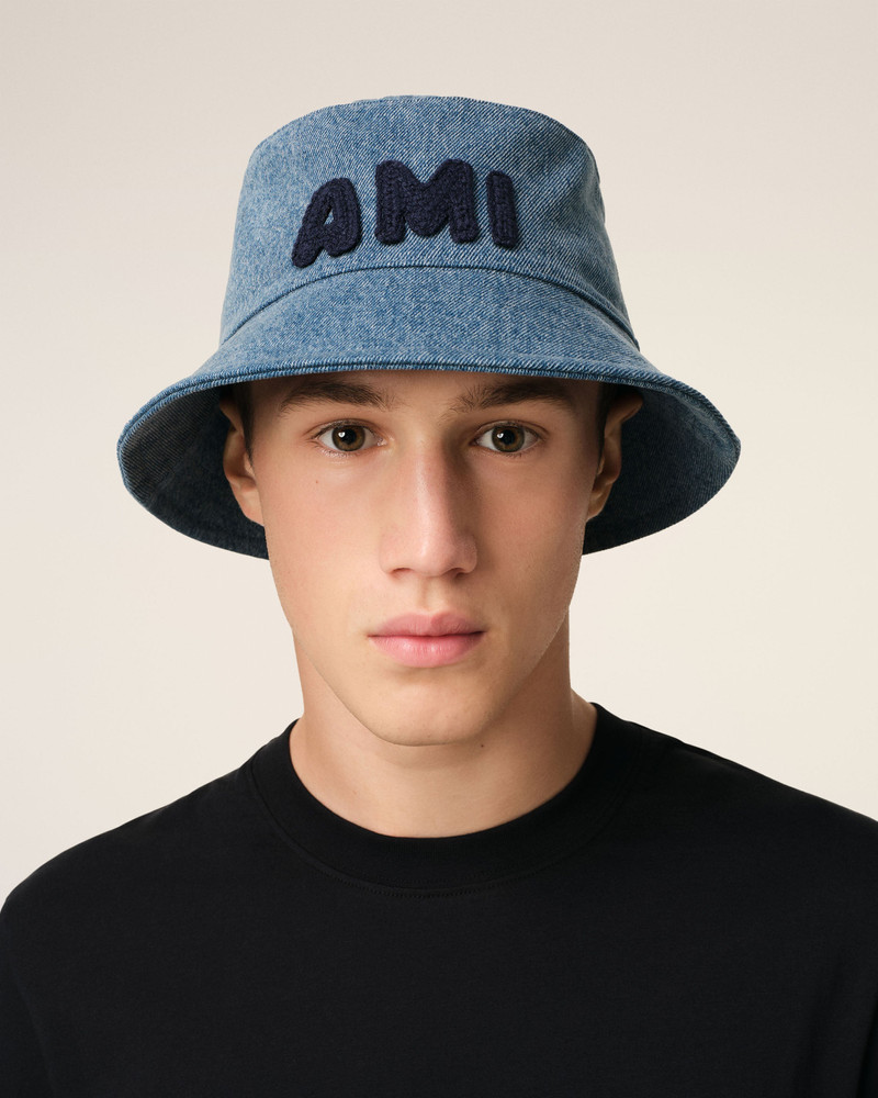 AMI Paris BLUE COTTON AMI PARIS PATCH BUCKET HAT outlook