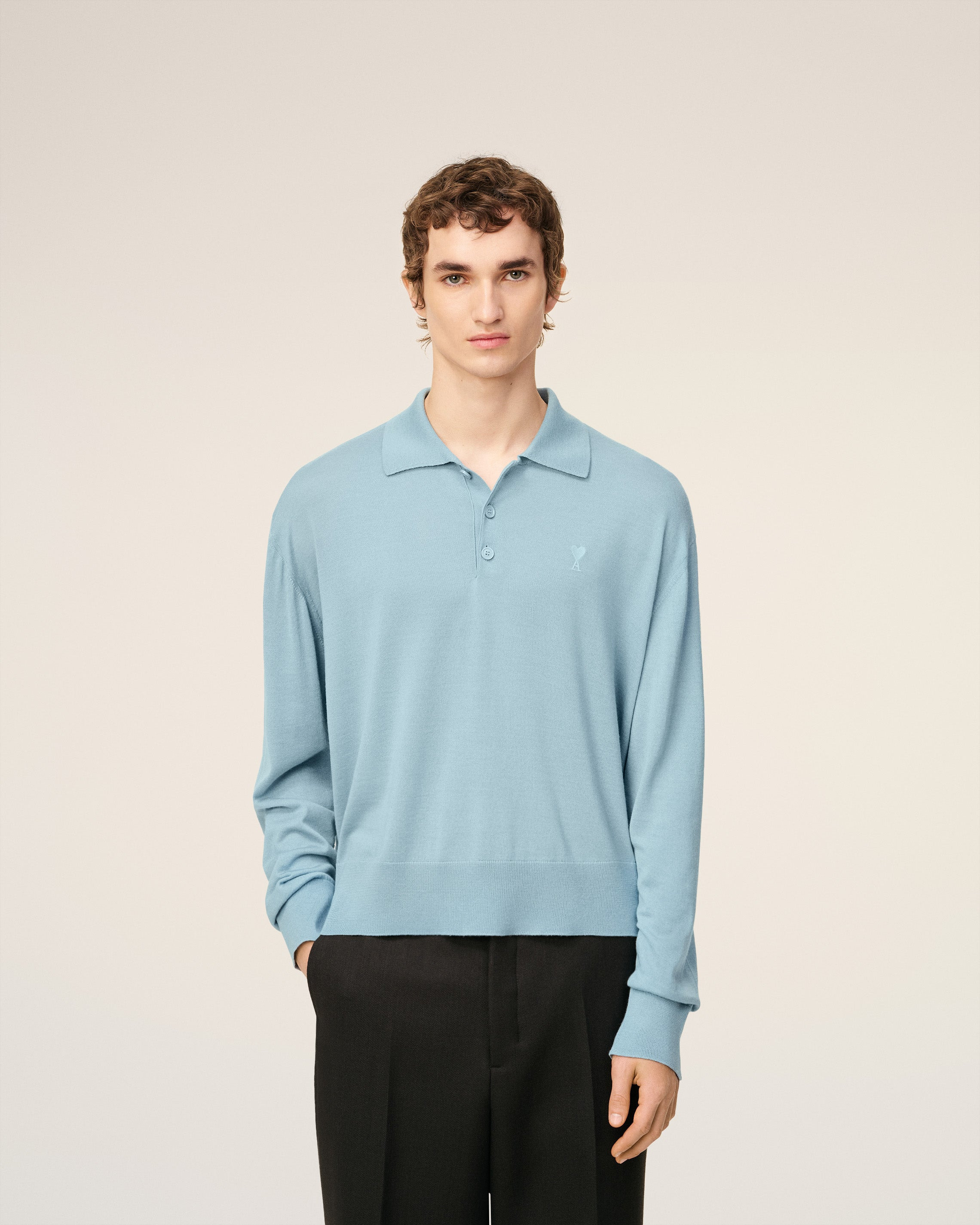 BLUE WOOL AMI DE COEUR POLO - 3