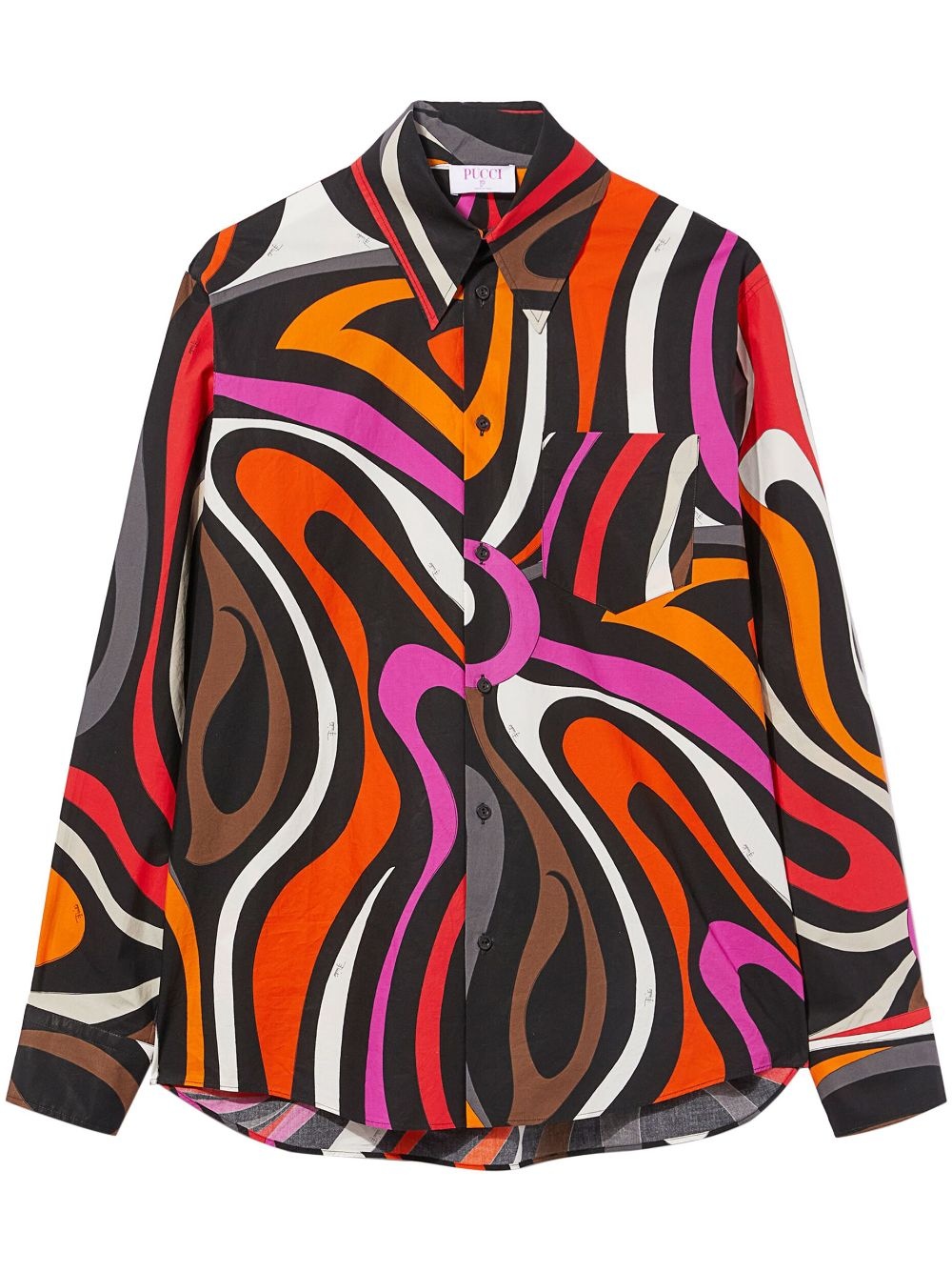 abstract-print cotton shirt - 1