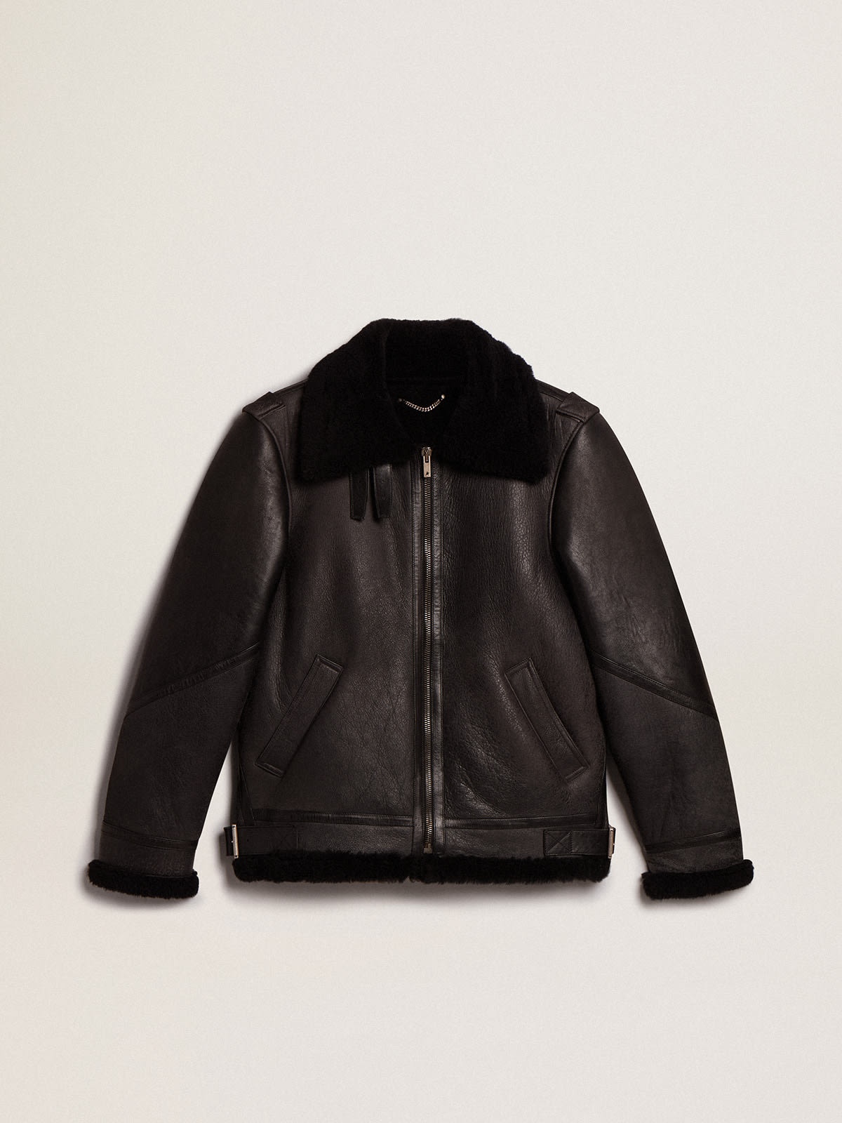 Black sheepskin jacket - 1