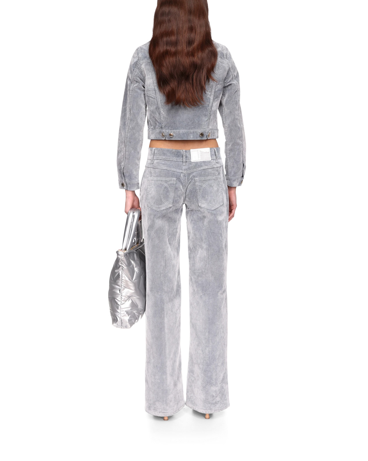 Peach Textured Denim Jacket - 4