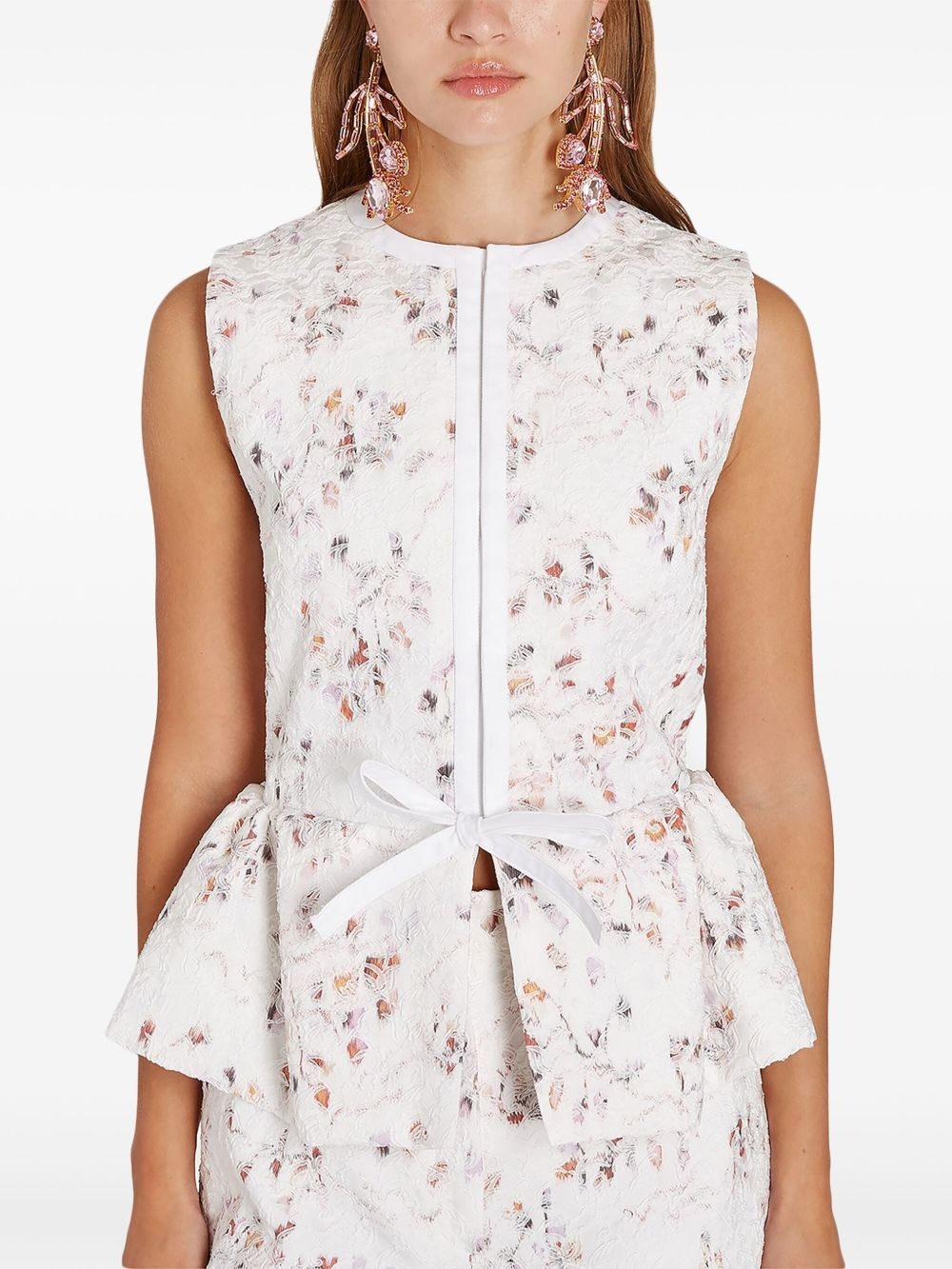 flared jacquard waistcoat - 5